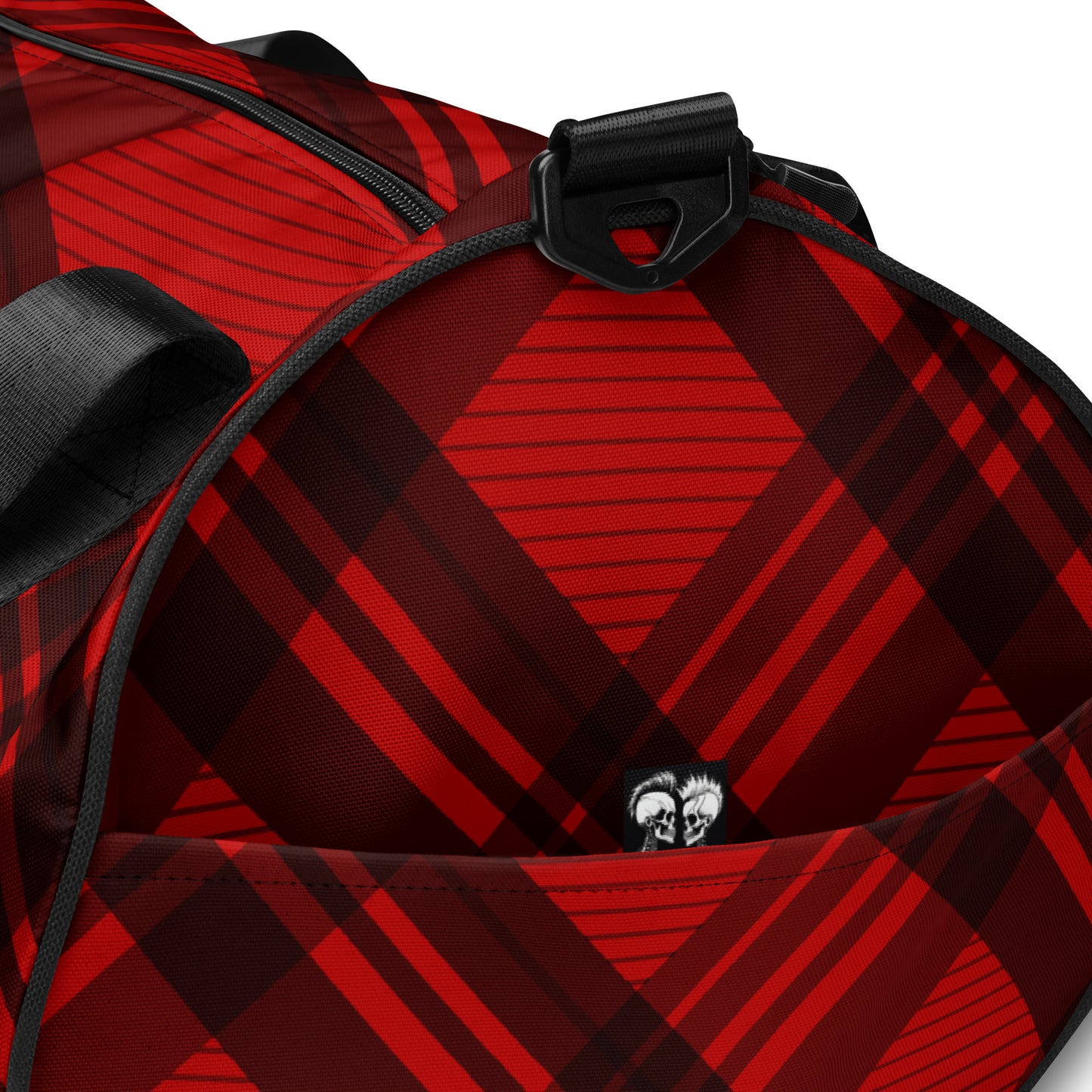 RED PLAID GYM BAG