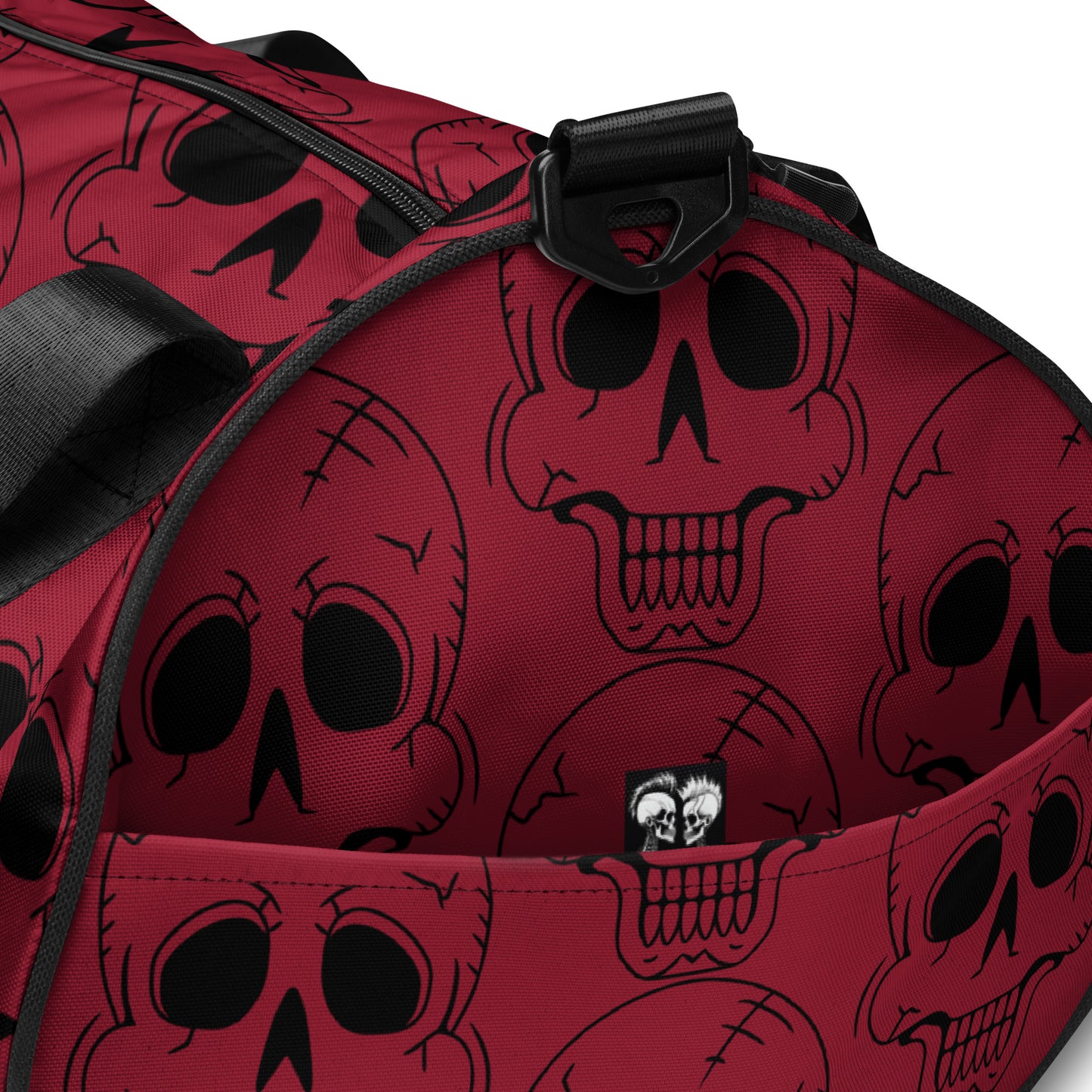 RED LAUGHING SKULL GYM BAG