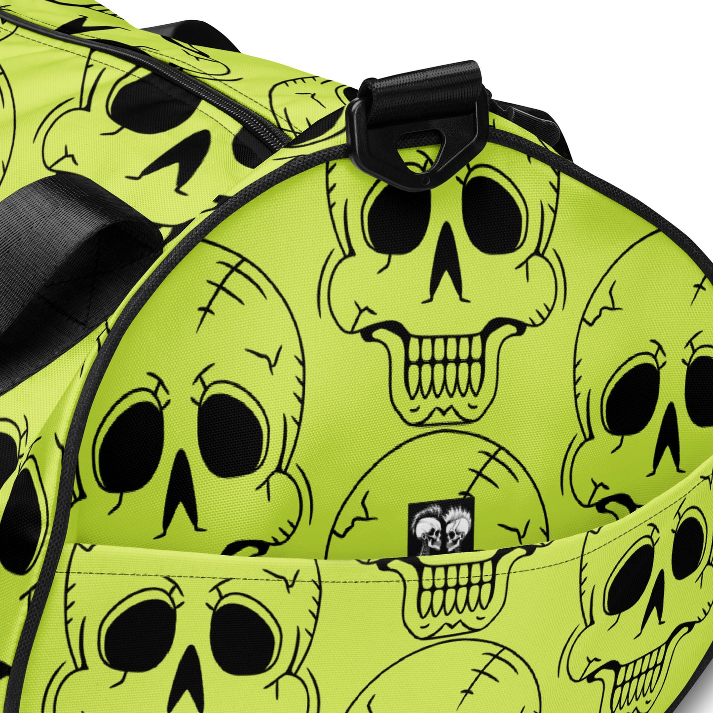 YELLOW LAUGHING SKULL GYM BAG