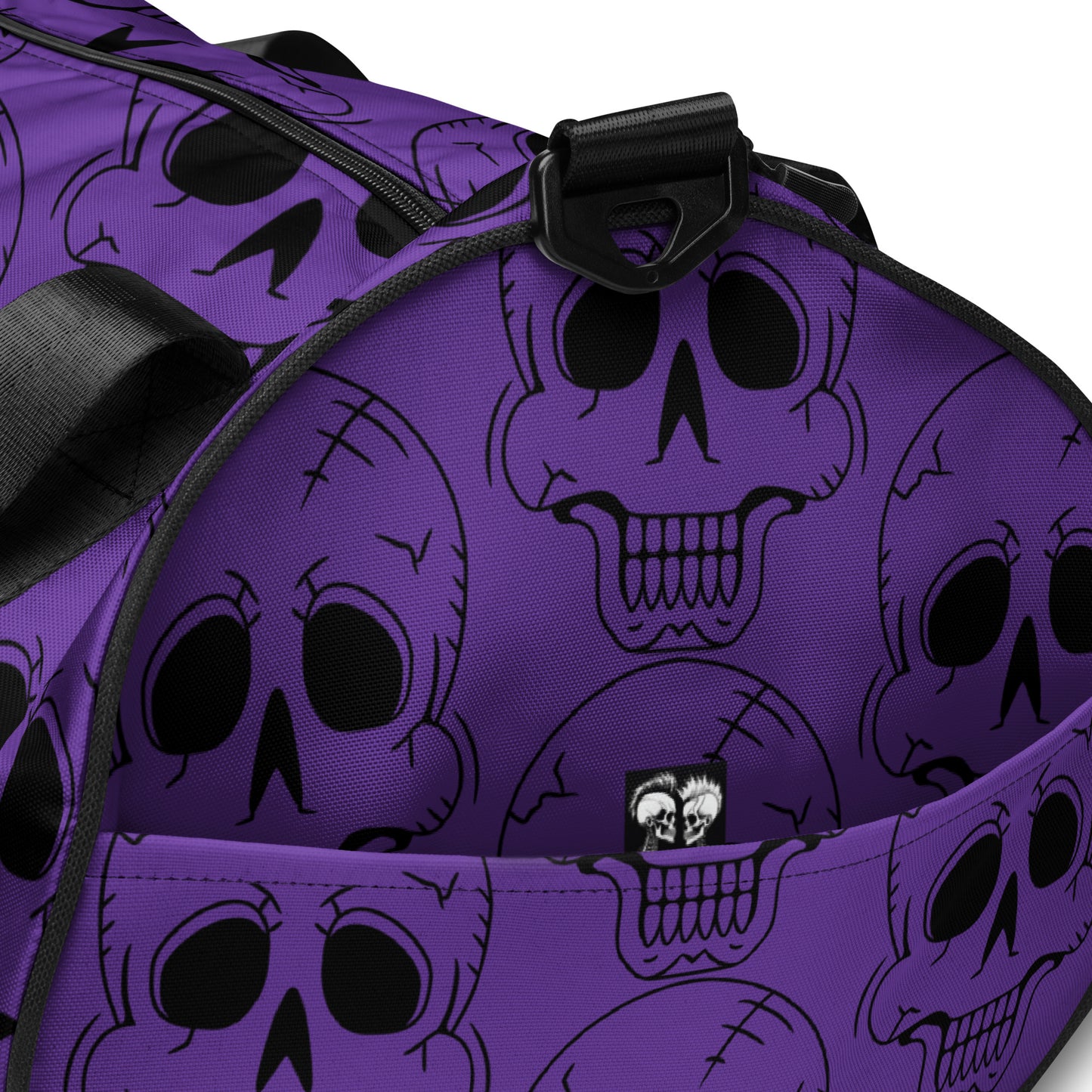 PURPLE LAUGHING SKULL GYM BAG