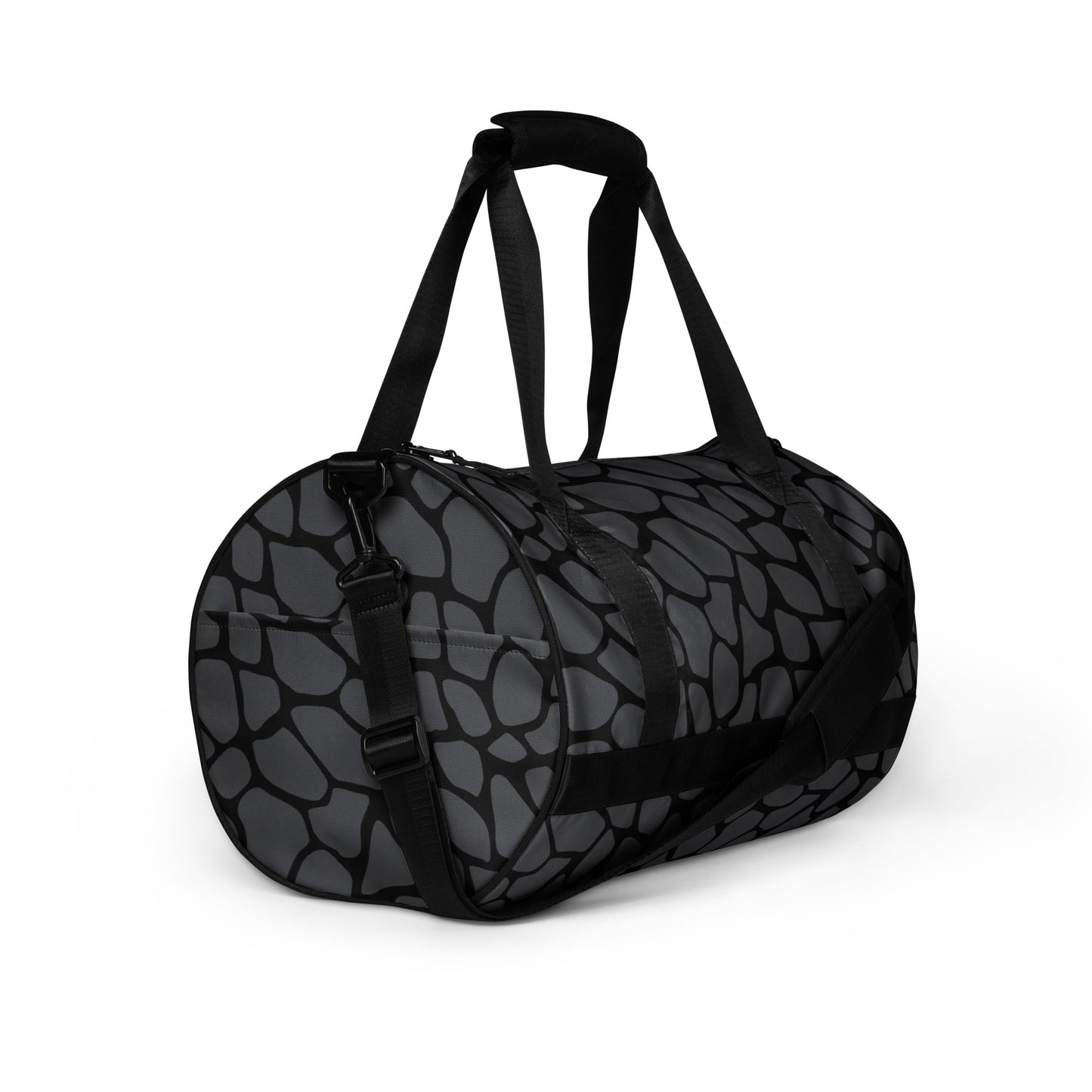 GRAY SNAKESKIN GYM BAG
