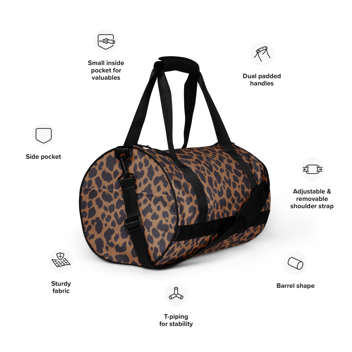 LEOPARD PRINT GYM BAG