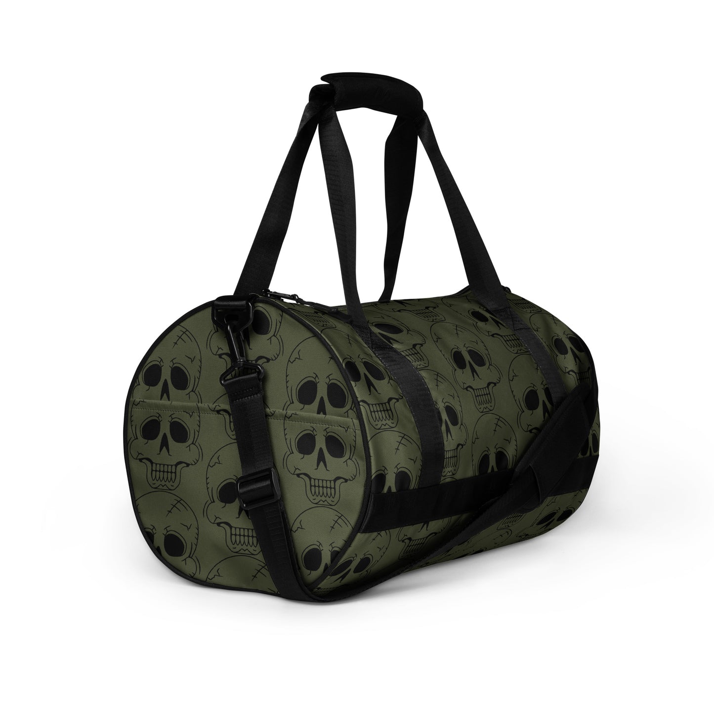 GREEN LAUGHING SKULL GYM BAG