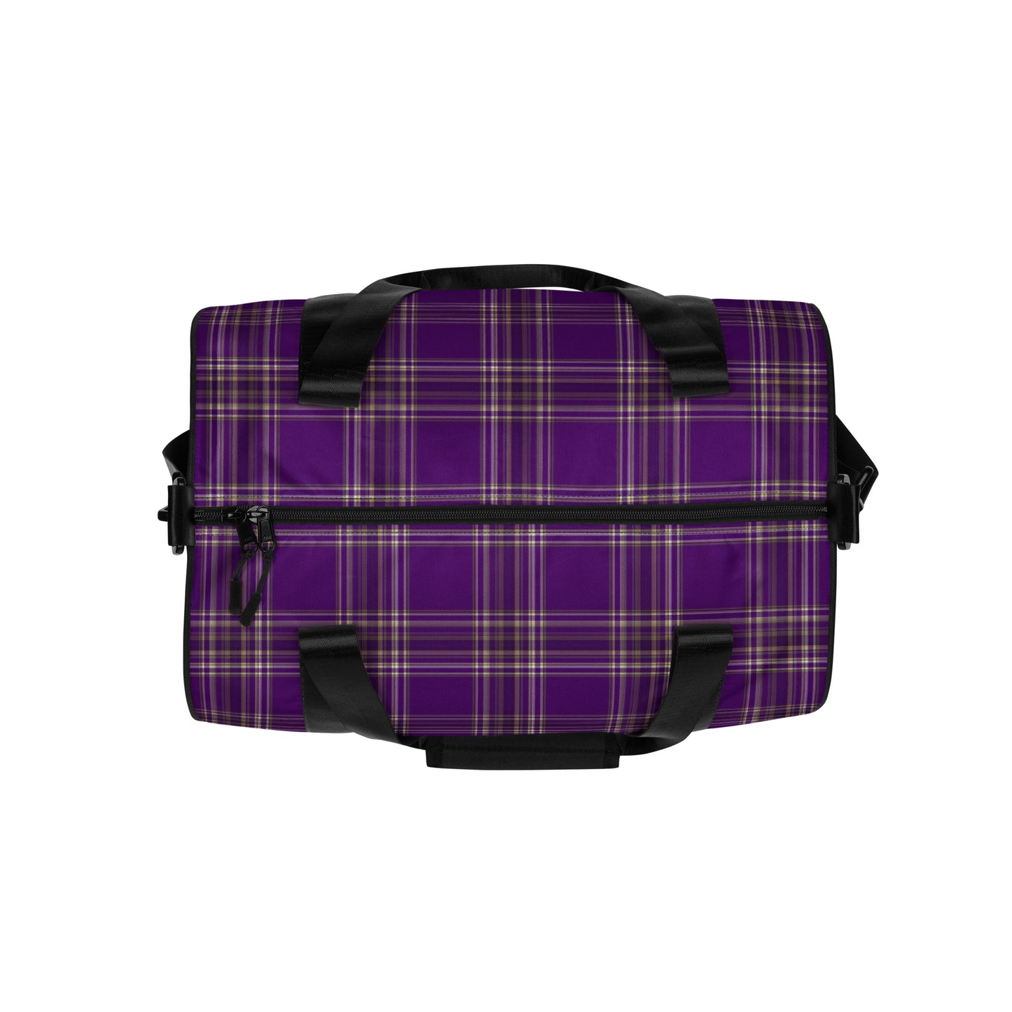 PURPLE PLAID GYM BAG