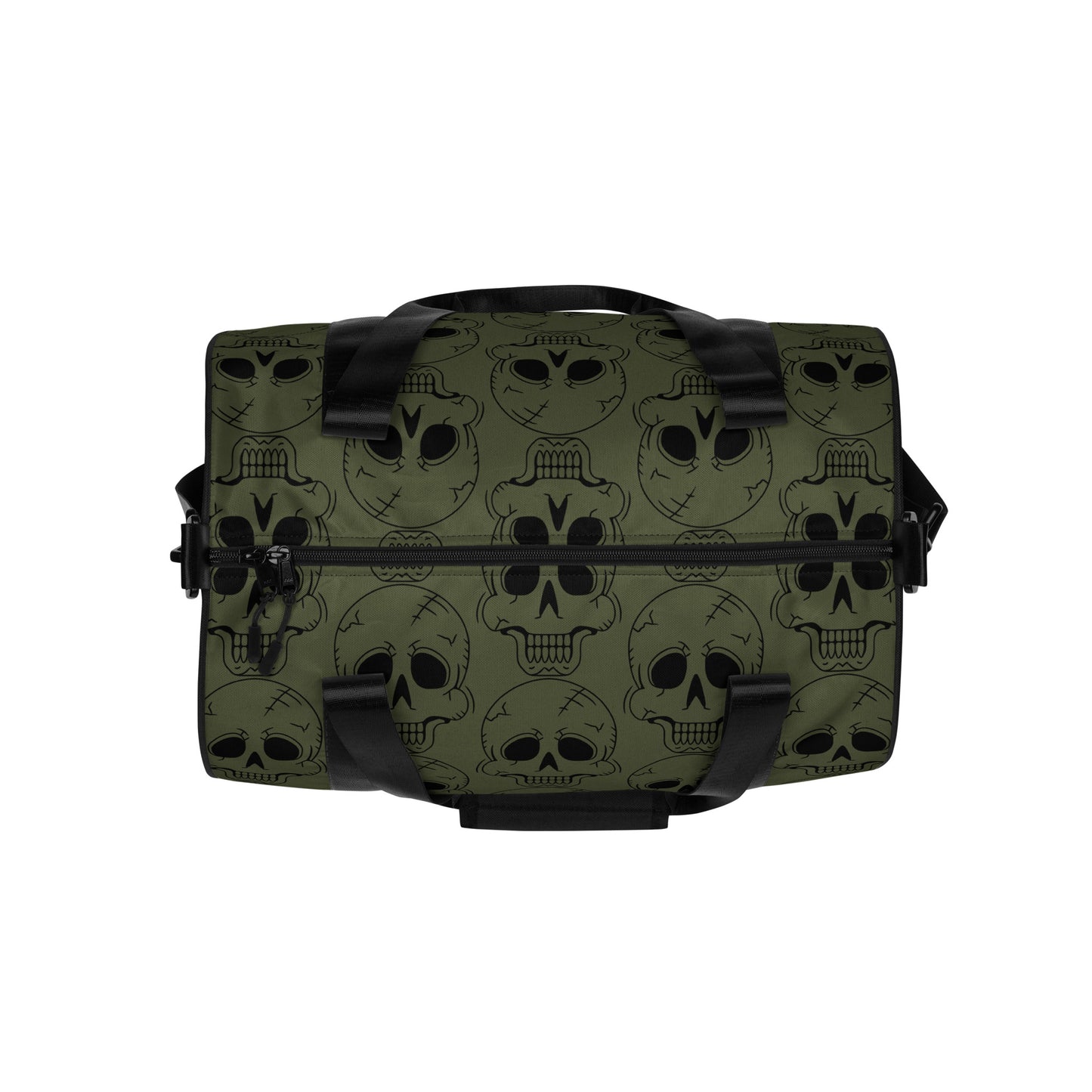 GREEN LAUGHING SKULL GYM BAG