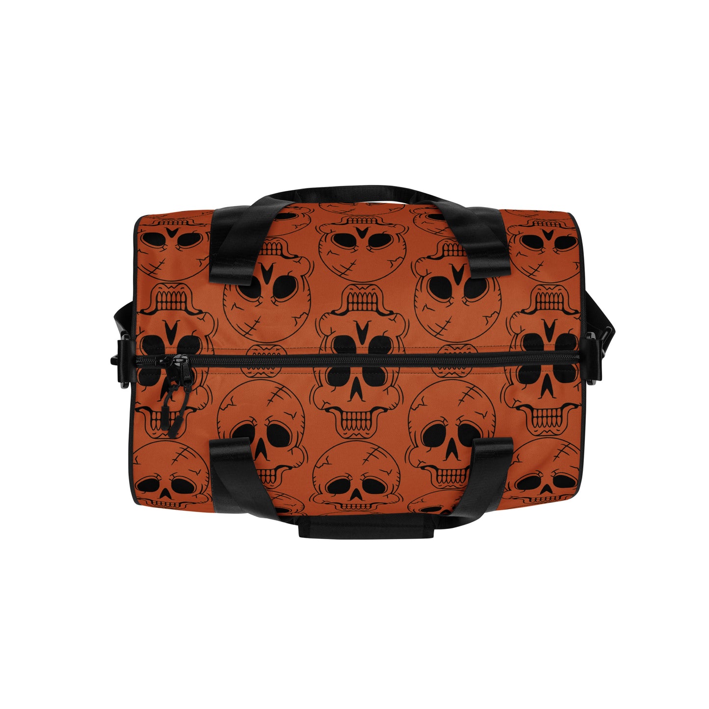 ORANGE LAUGHING SKULL GYM BAG