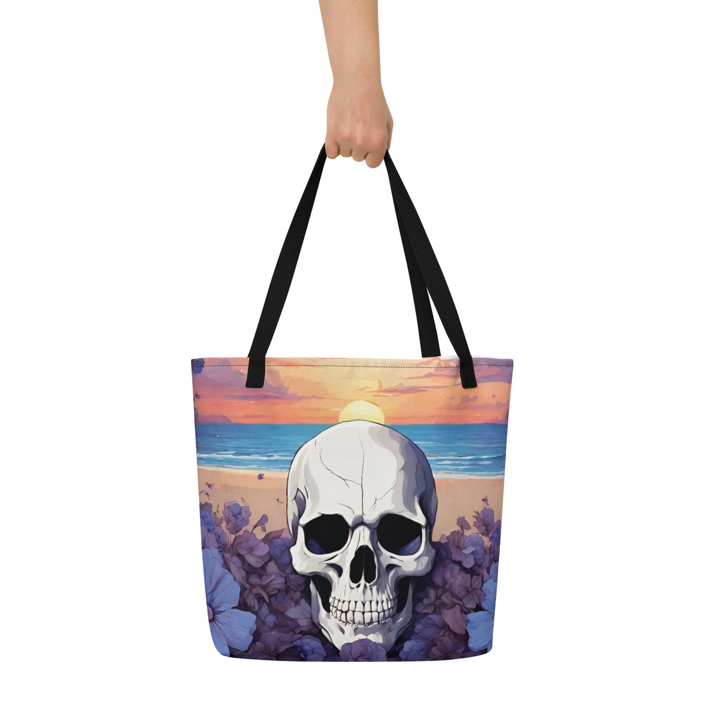 PURPLE SUNSET LARGE BEACH TOTE