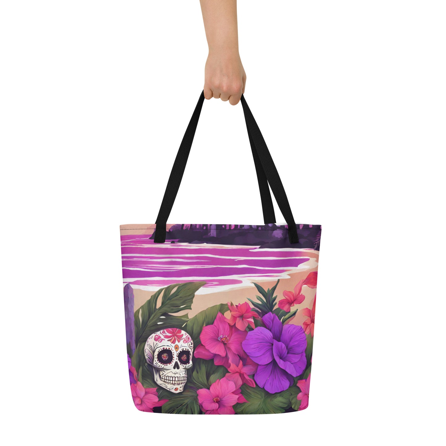 SUGAR SKULL RESORT LARGE BEACH TOTE