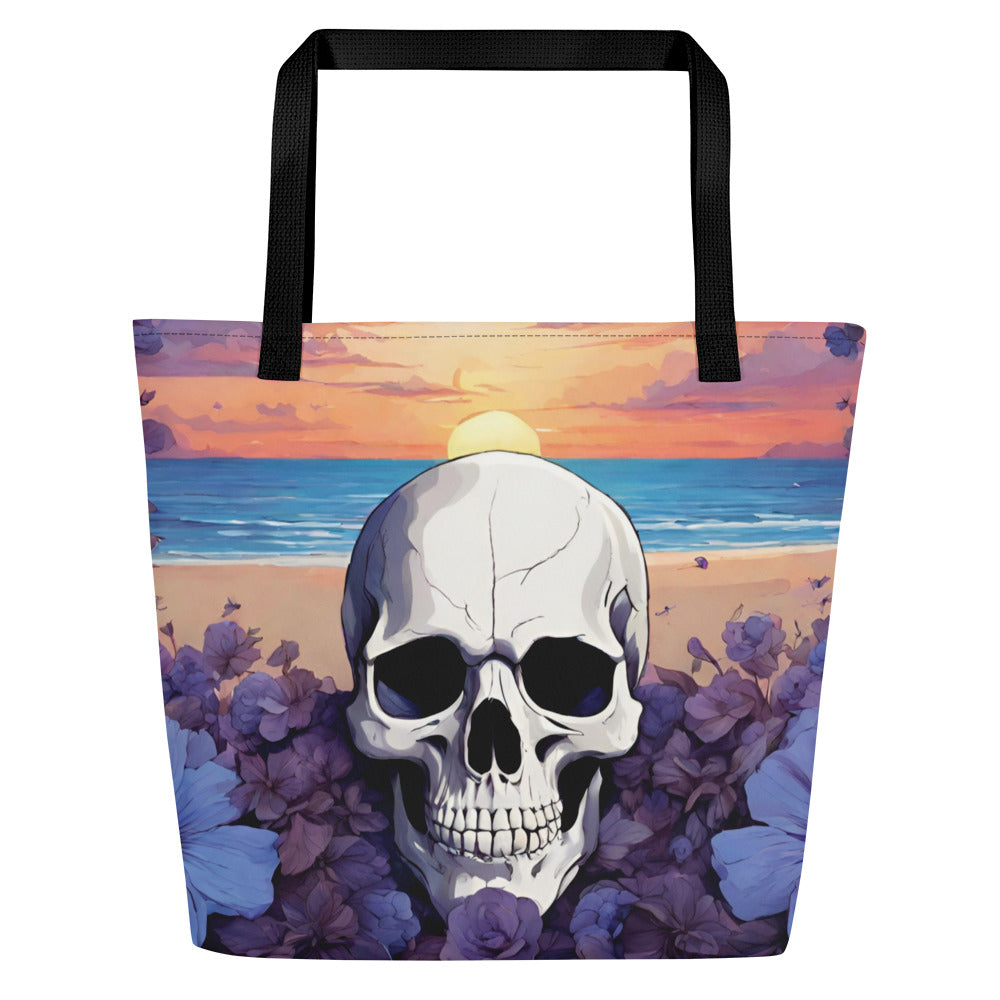 PURPLE SUNSET LARGE BEACH TOTE