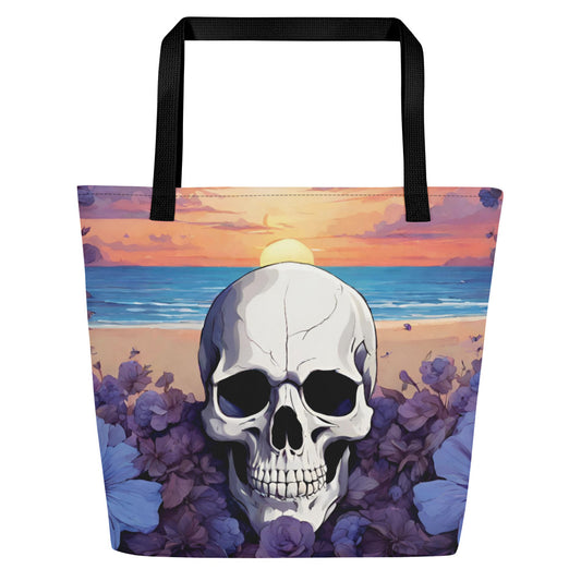PURPLE SUNSET LARGE BEACH TOTE