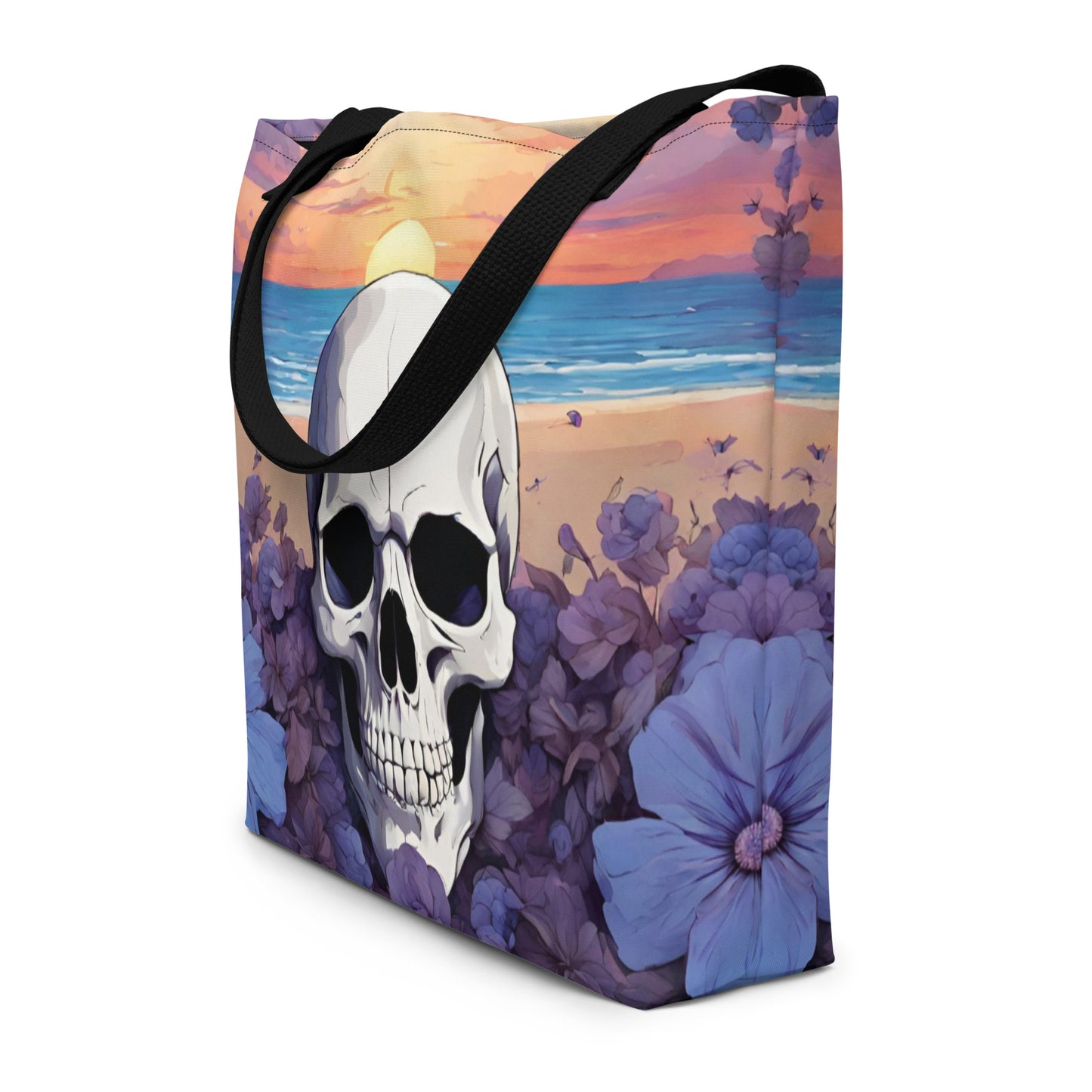 PURPLE SUNSET LARGE BEACH TOTE