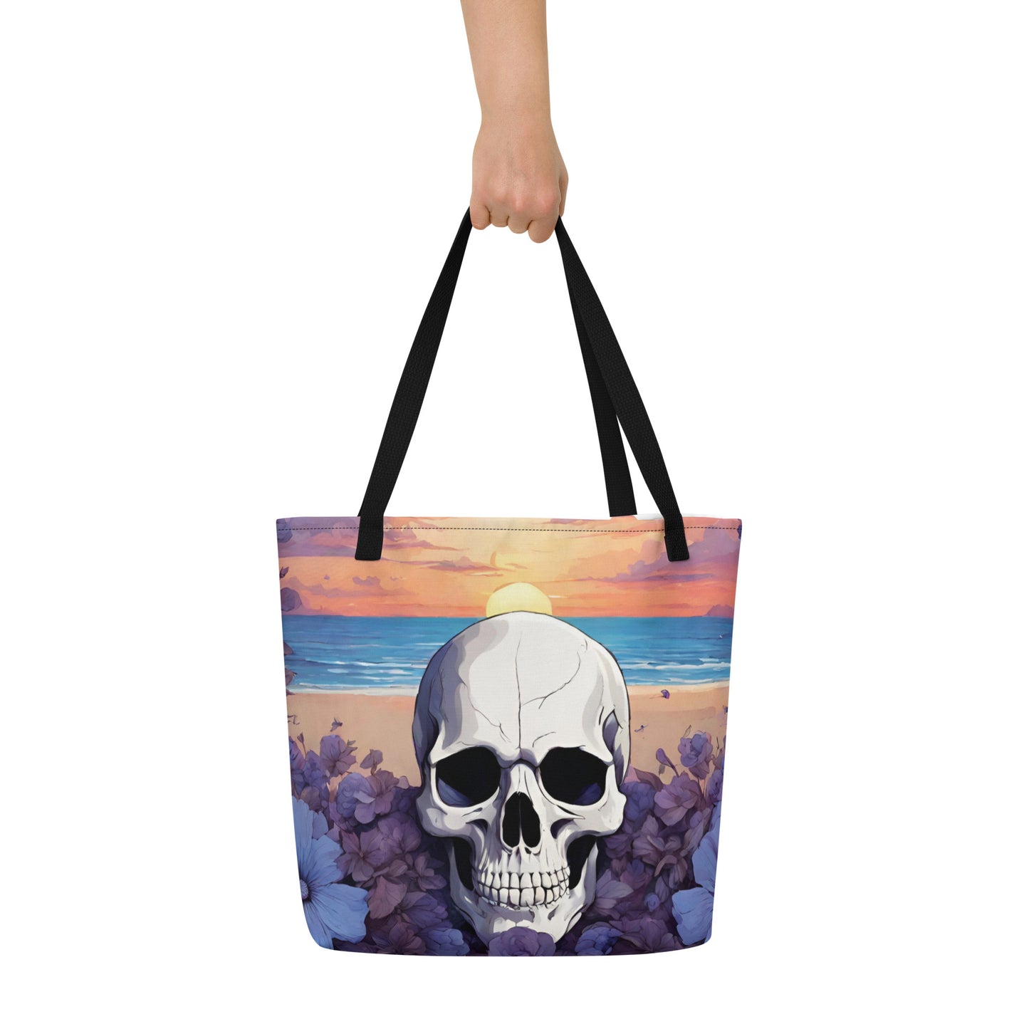 PURPLE SUNSET LARGE BEACH TOTE