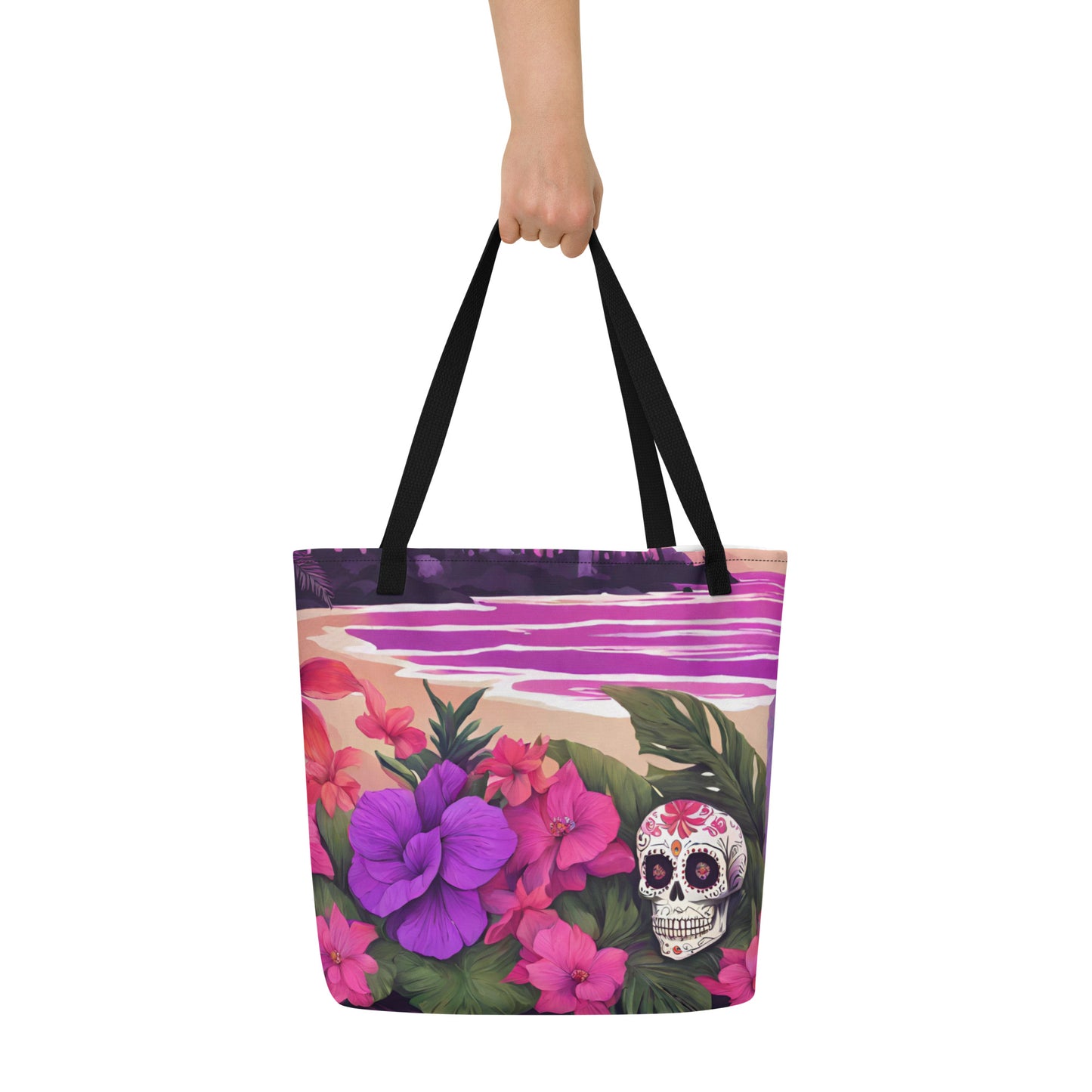 SUGAR SKULL RESORT LARGE BEACH TOTE
