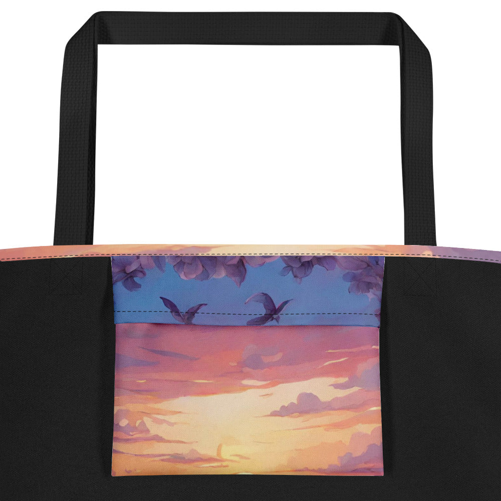 PURPLE SUNSET LARGE BEACH TOTE