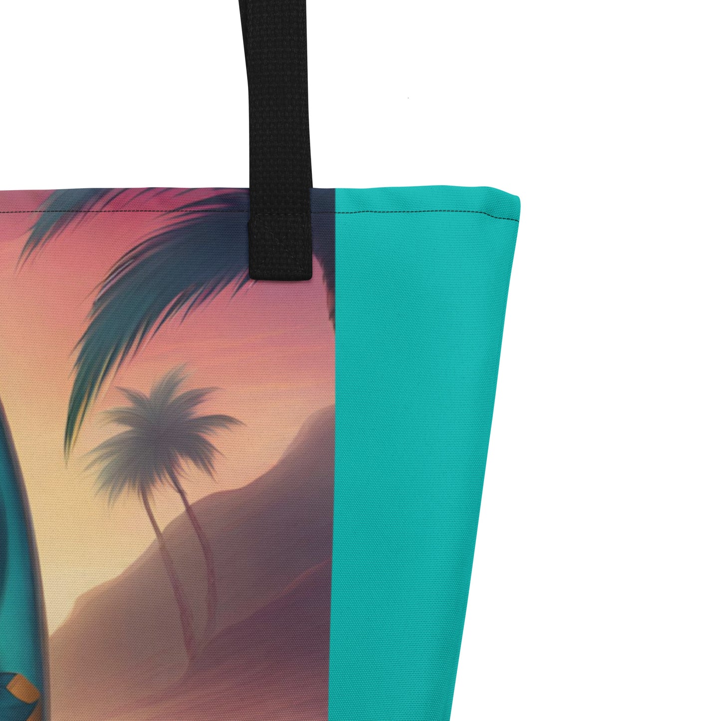 SKULL SURFBOARD LARGE BEACH TOTE