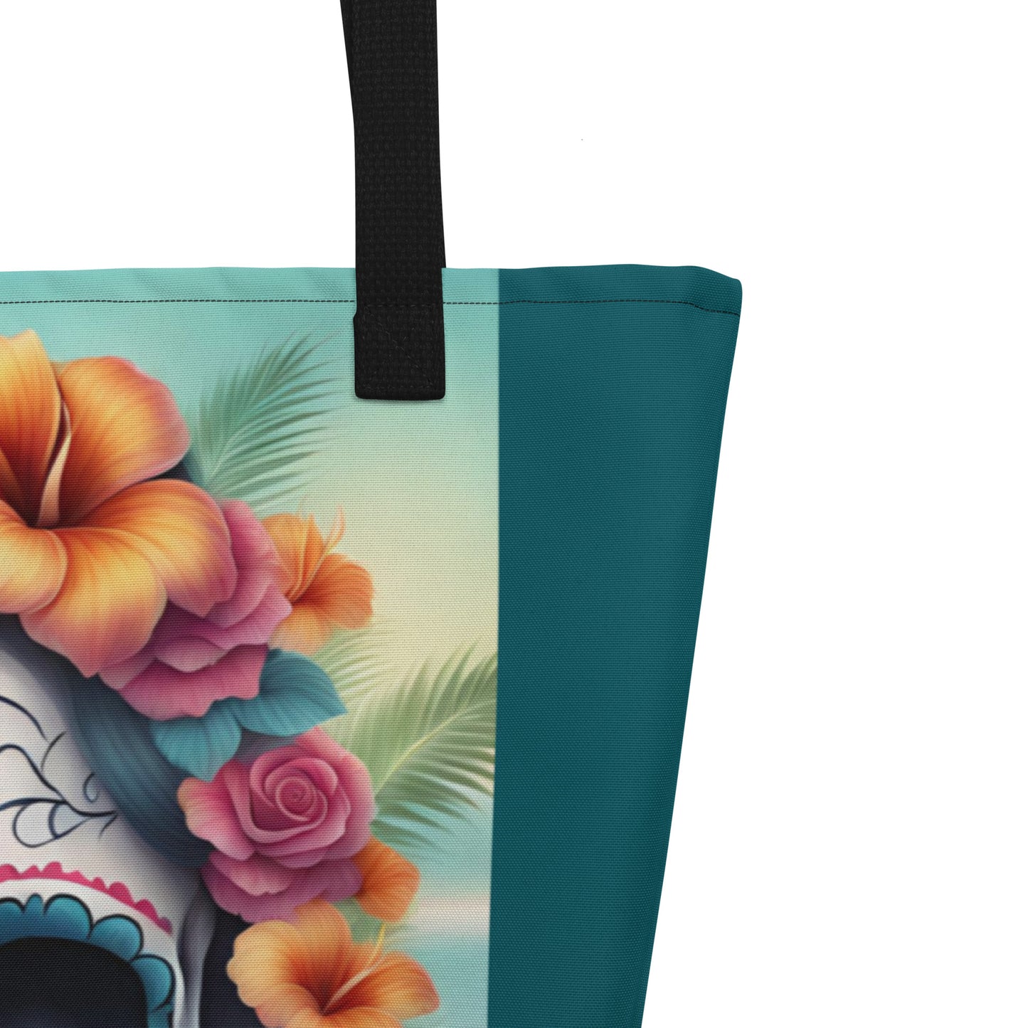 LADY SUGAR SKULL LARGE BEACH TOTE