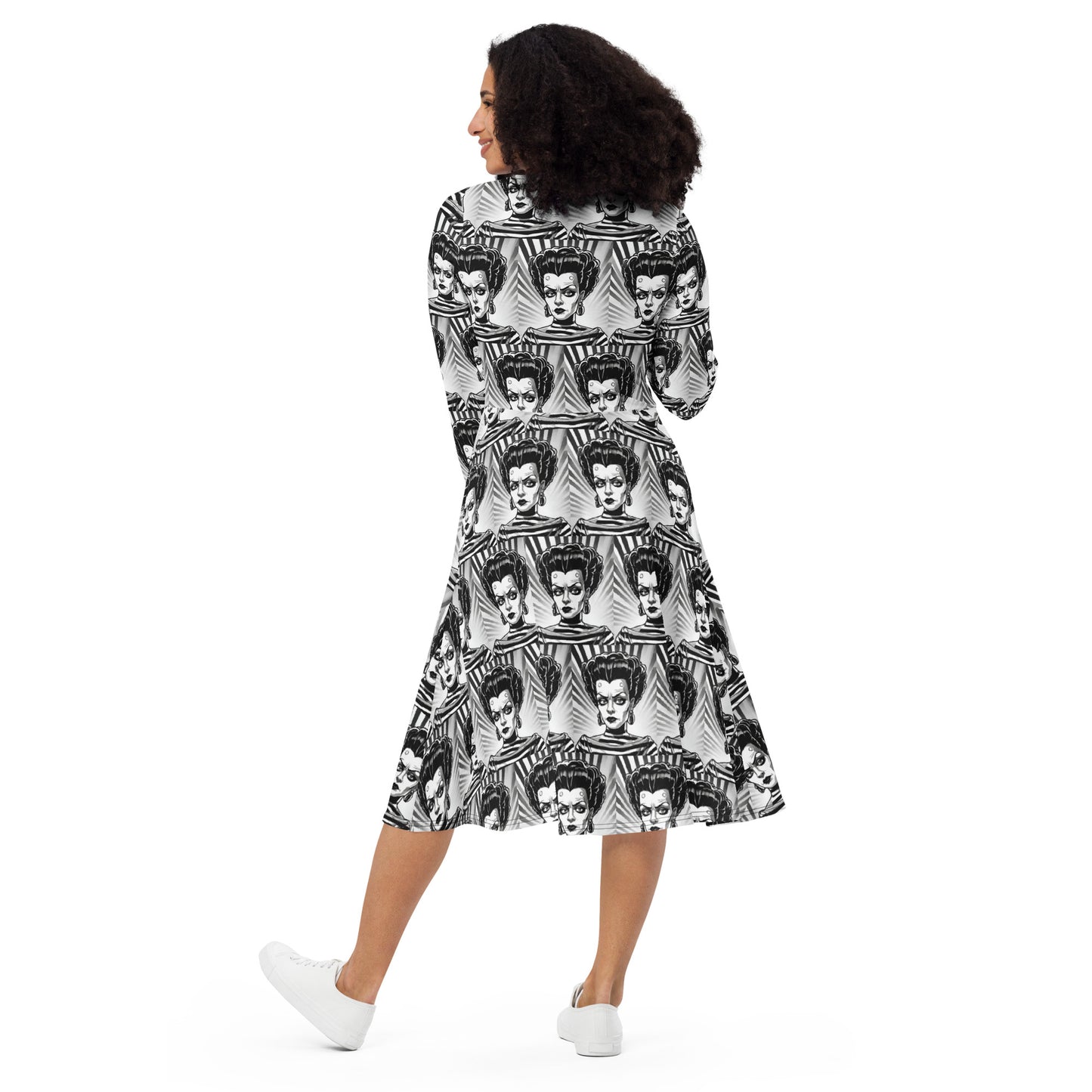 RIZZO LONG SLEEVE MIDI DRESS