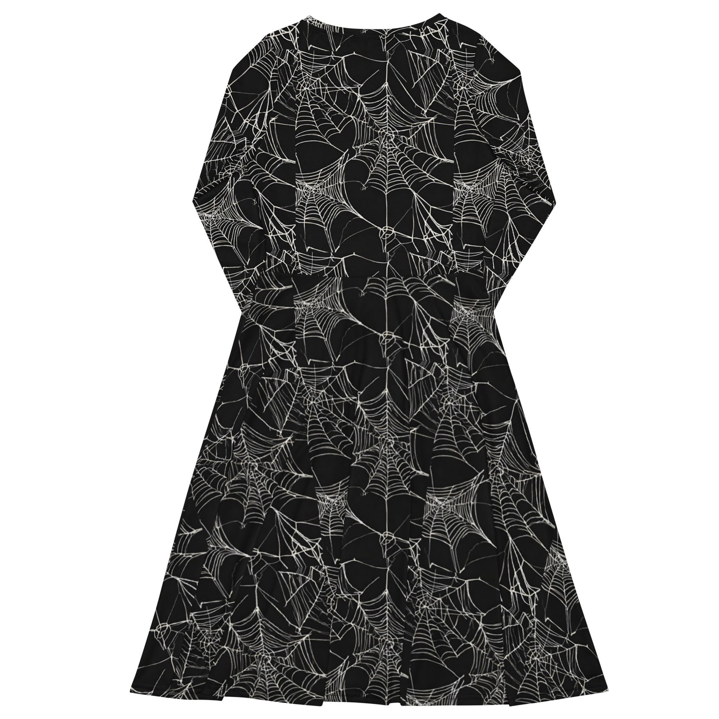 WEB OF LIES LONG SLEEVE MIDI DRESS