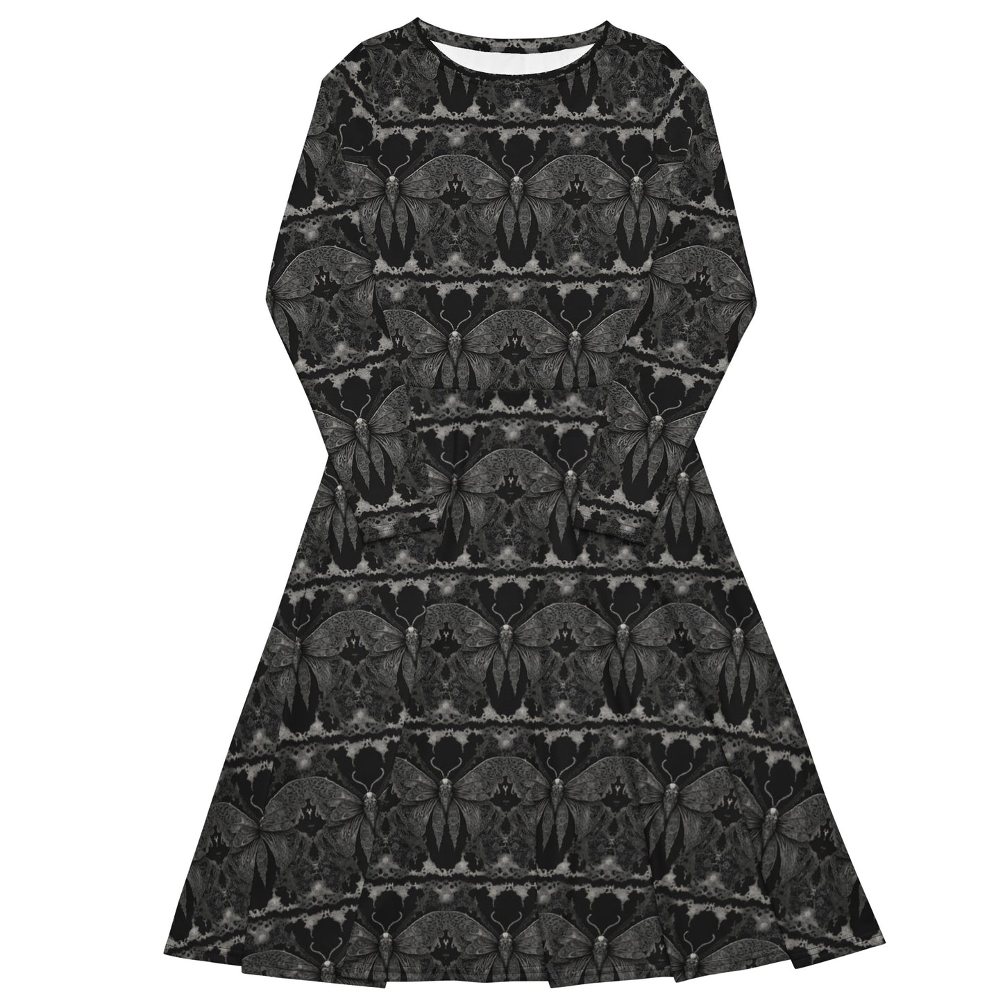 MOTH & LACE LONG SLEEVE MIDI DRESS