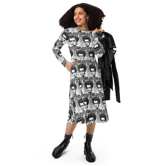 RIZZO LONG SLEEVE MIDI DRESS