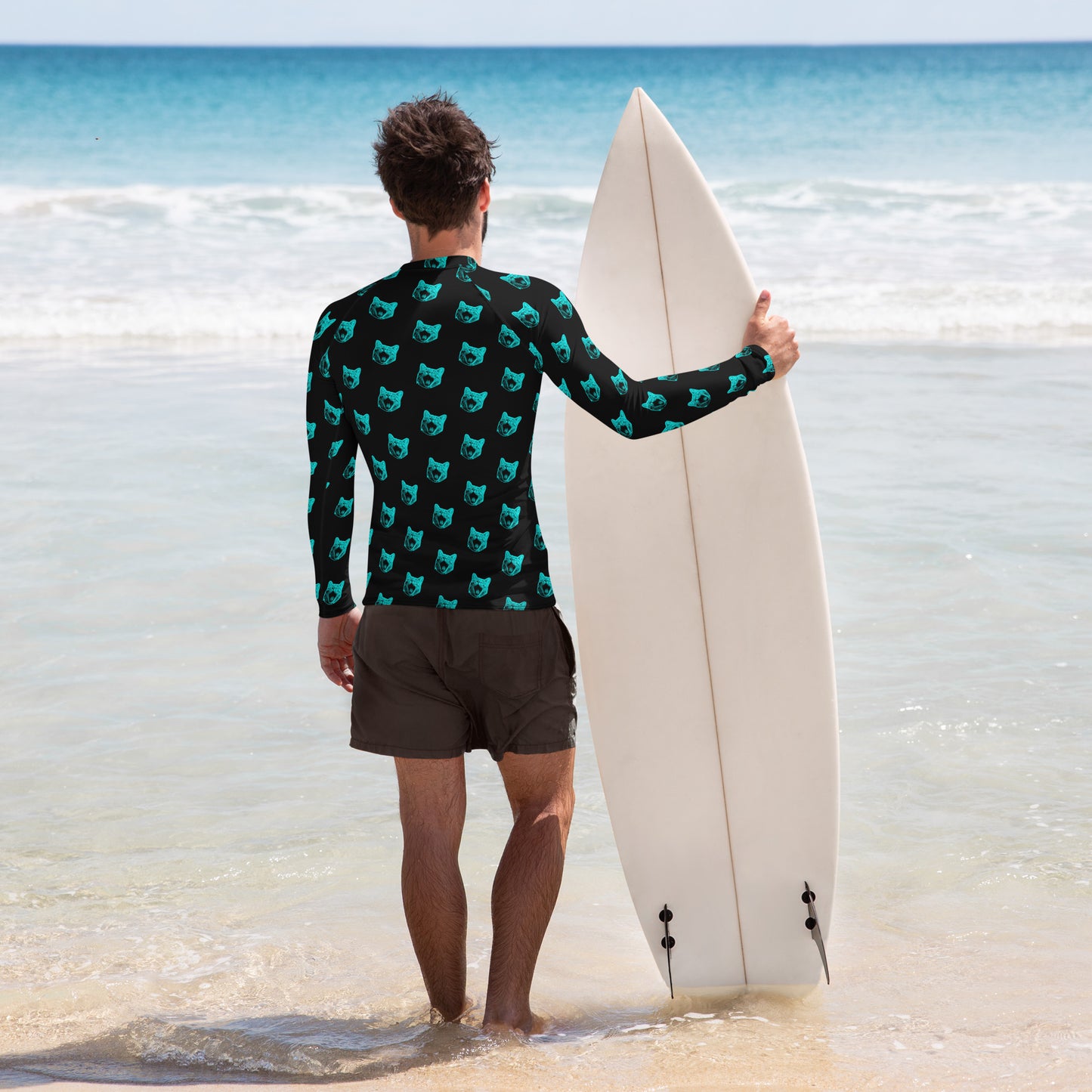 ELECTRIC BLUE CAT RASH GUARD