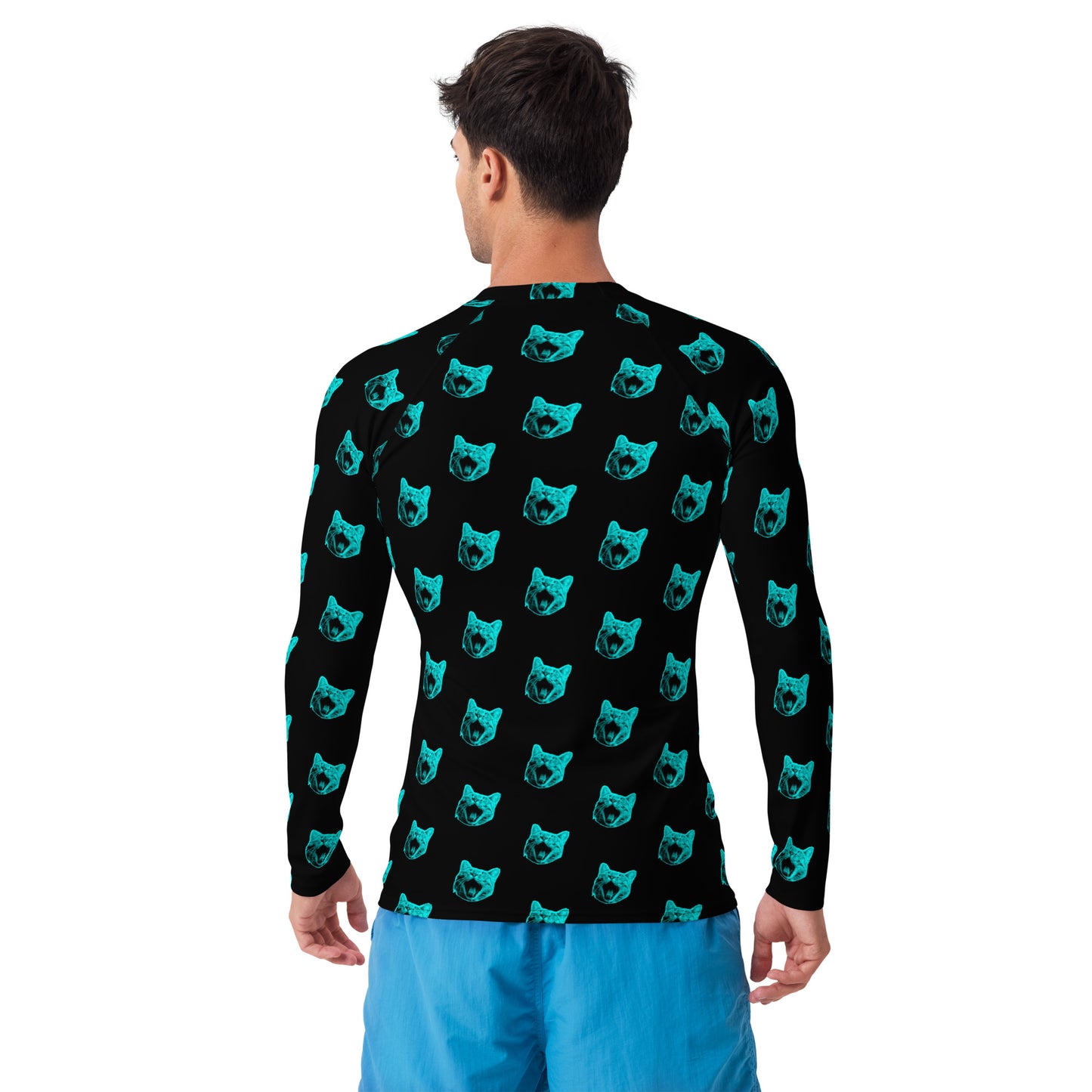 ELECTRIC BLUE CAT RASH GUARD
