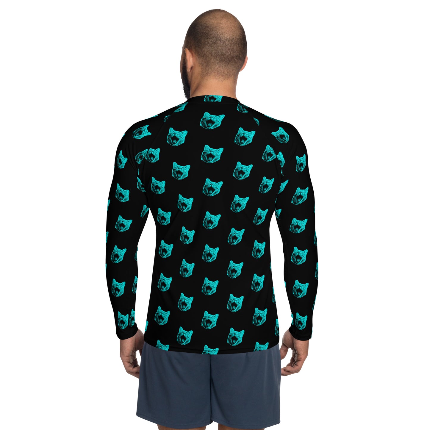 ELECTRIC BLUE CAT RASH GUARD