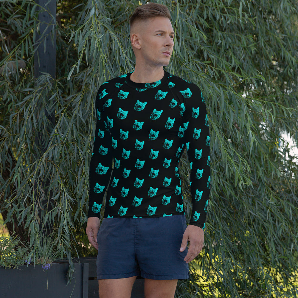 ELECTRIC BLUE CAT RASH GUARD