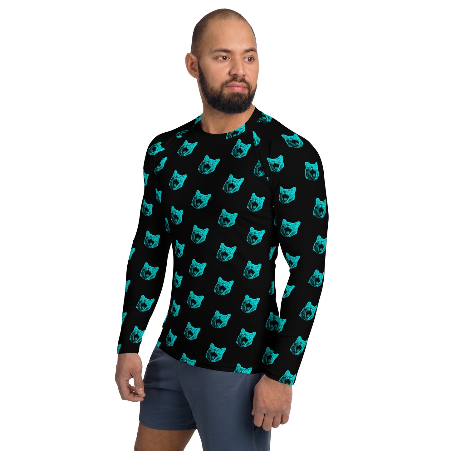 ELECTRIC BLUE CAT RASH GUARD