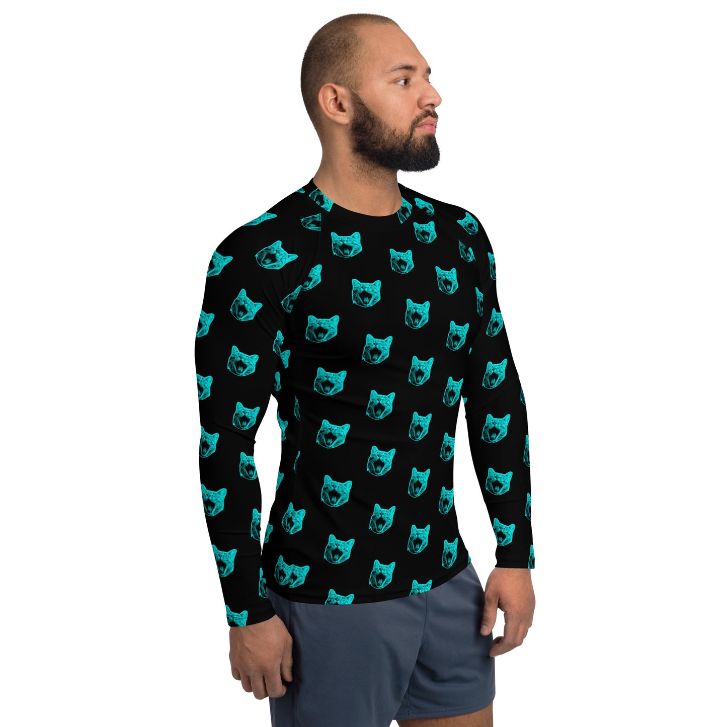 ELECTRIC BLUE CAT RASH GUARD