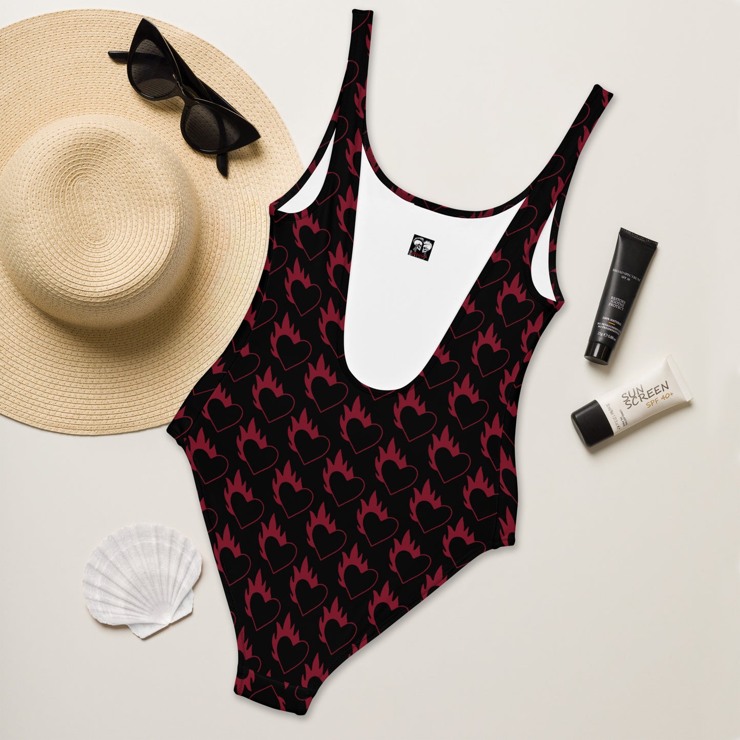 FLAMING HEART SWIMSUIT