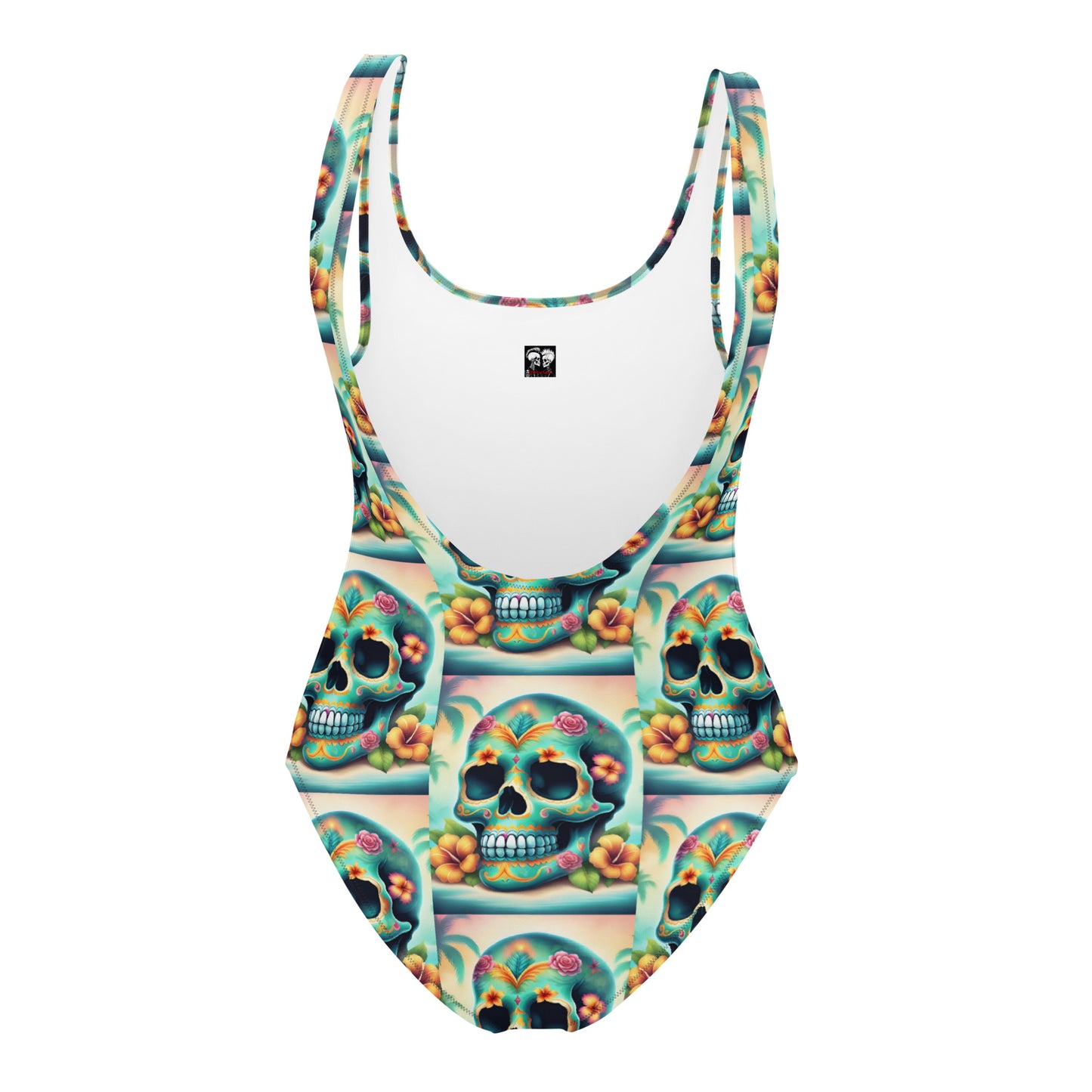 TROPICAL GREEN SKULL SWIMSUIT