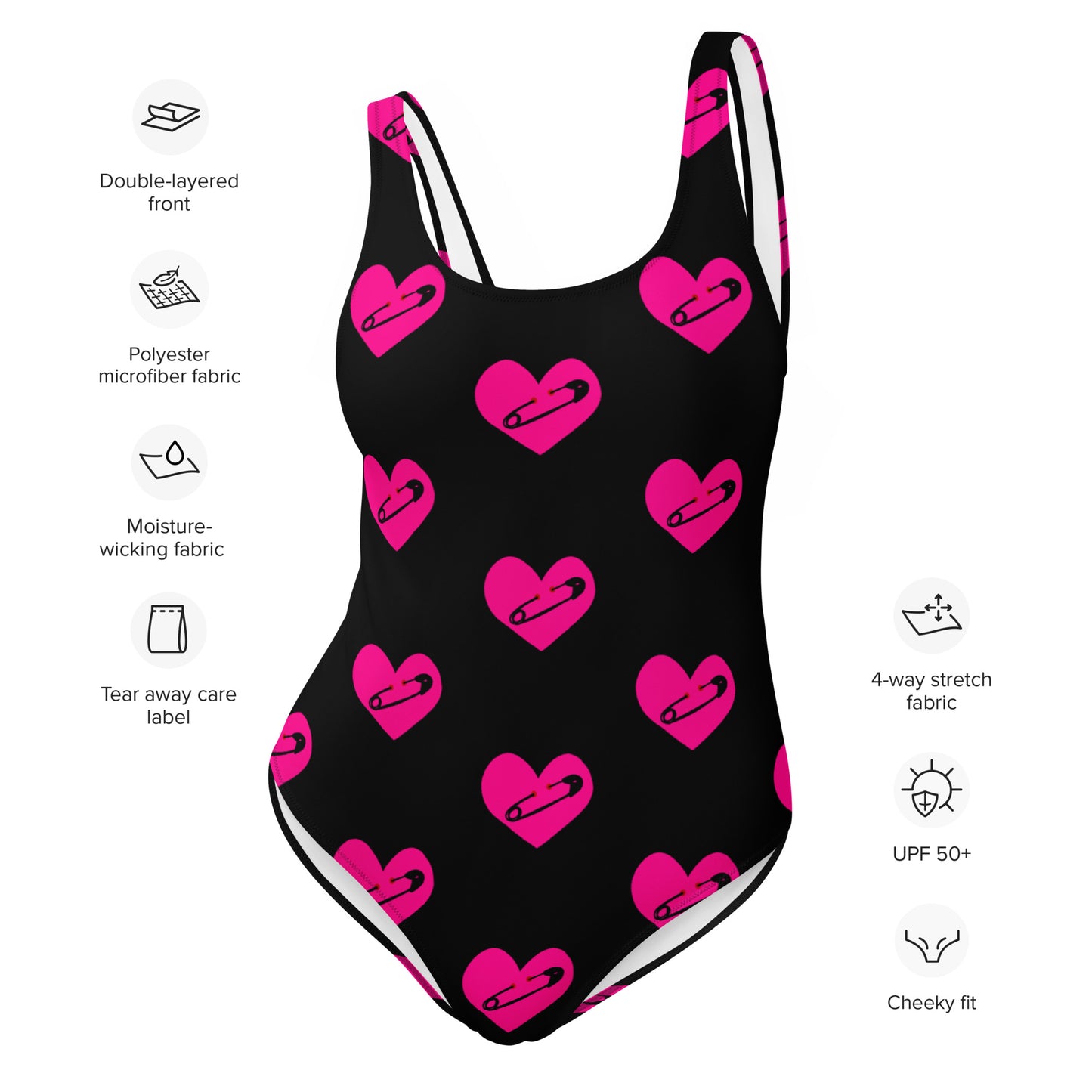 PINNED HEART SWIMSUIT