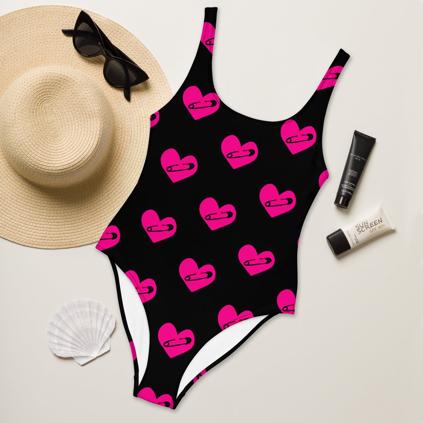 PINNED HEART SWIMSUIT