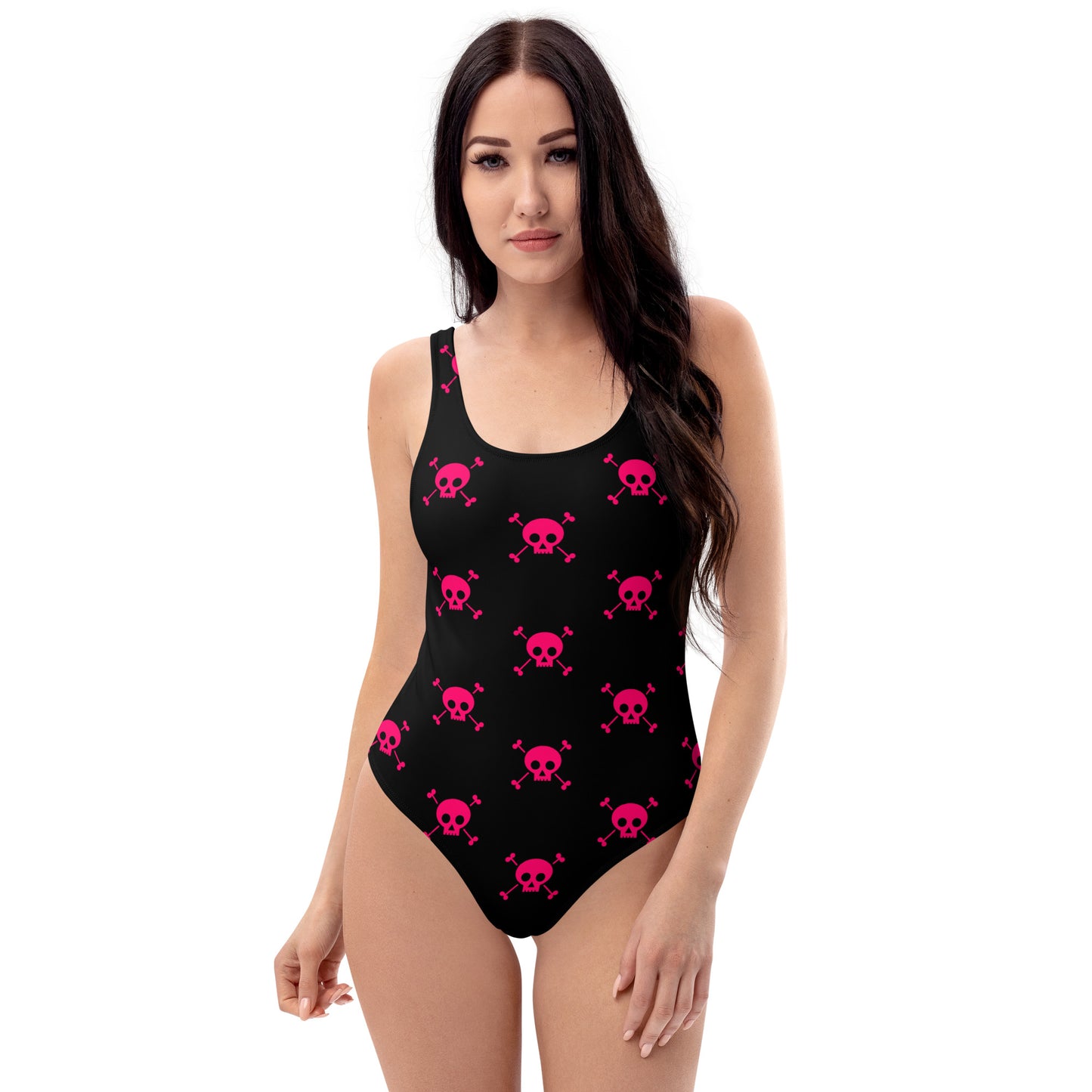 PINK SKULL & BONES SWIMSUIT