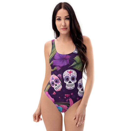 FOUR TROPICAL SKULLS SWIMSUIT