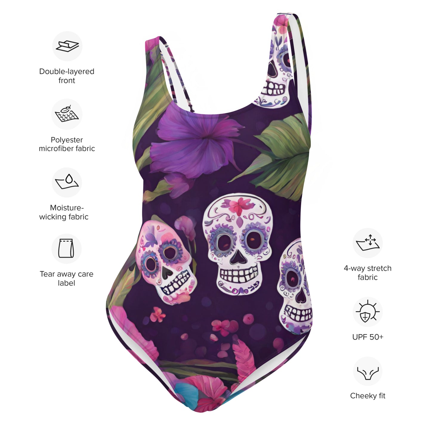 FOUR TROPICAL SKULLS SWIMSUIT
