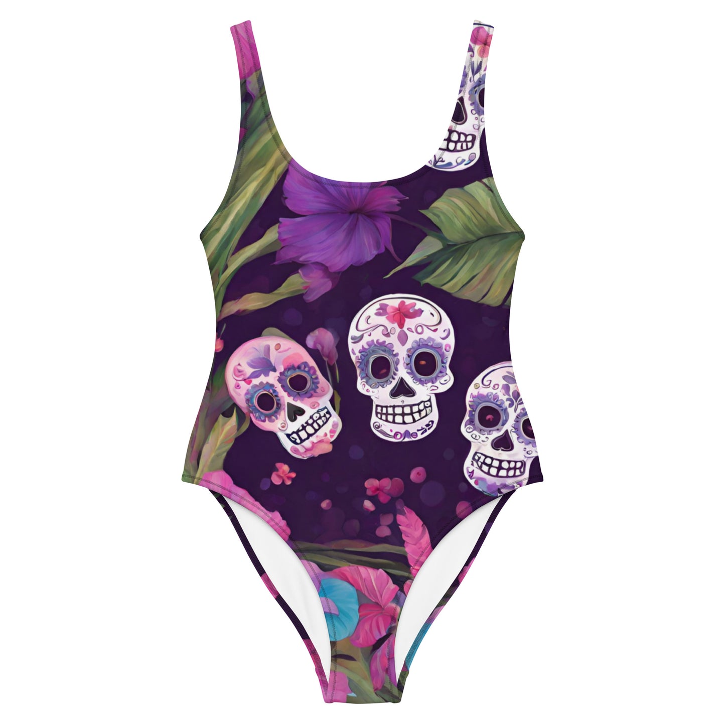 FOUR TROPICAL SKULLS SWIMSUIT