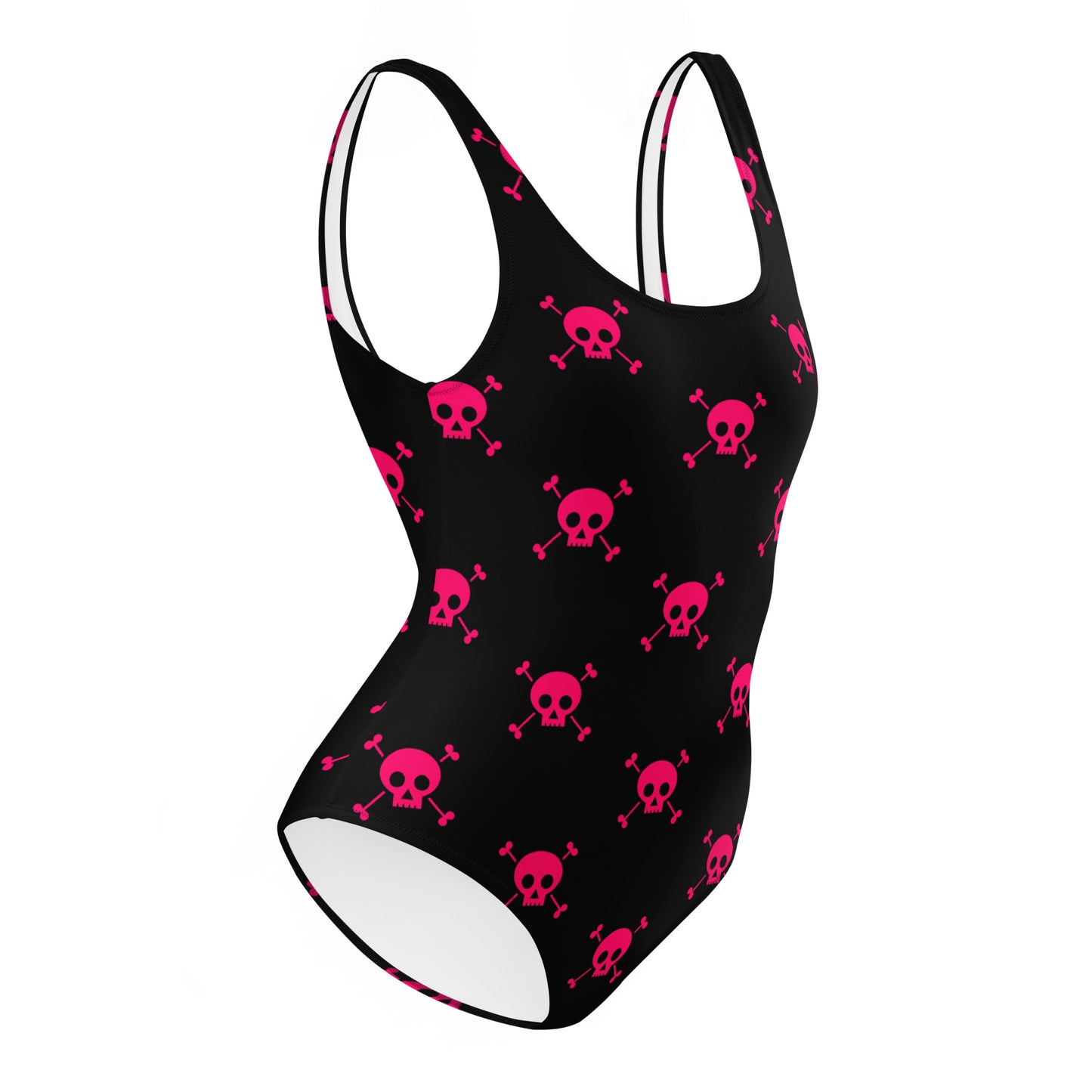 PINK SKULL & BONES SWIMSUIT