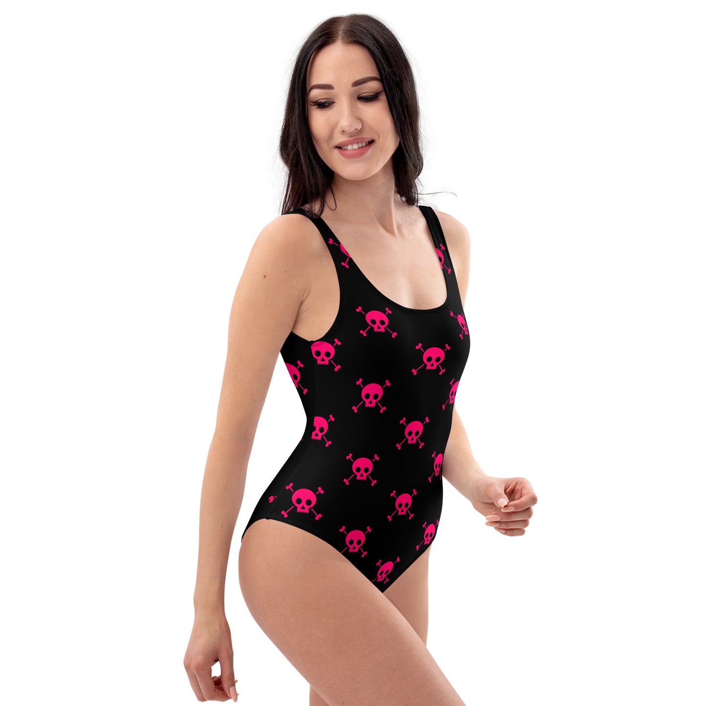 PINK SKULL & BONES SWIMSUIT