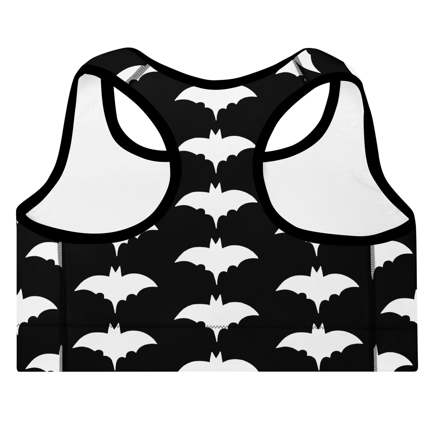 WHITE BAT PADDED SPORTS BRA