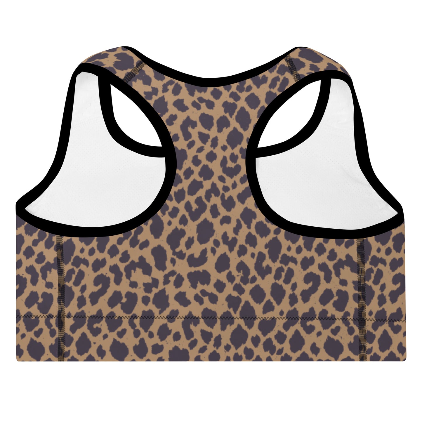 LEOPARD PRINT PADDED SPORTS BRA