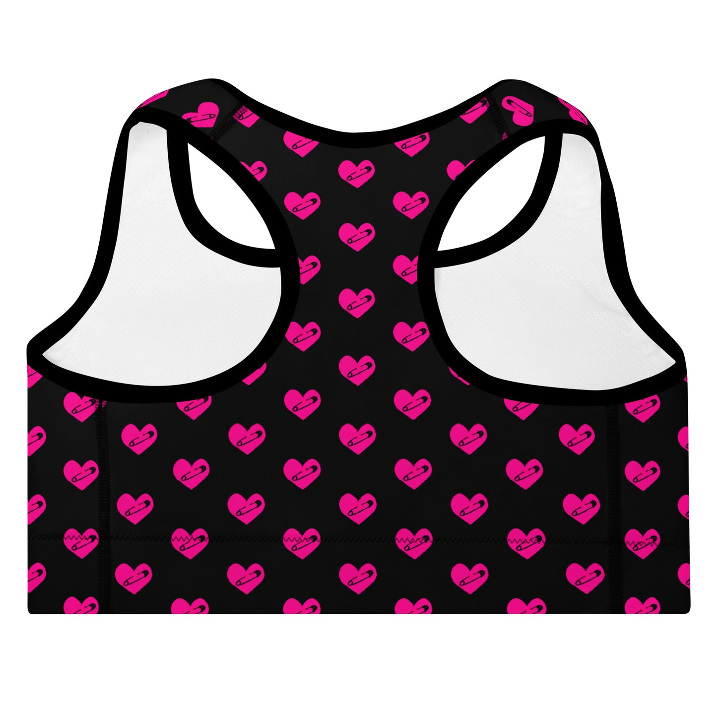 PINNED HEART PADDED SPORTS BRA