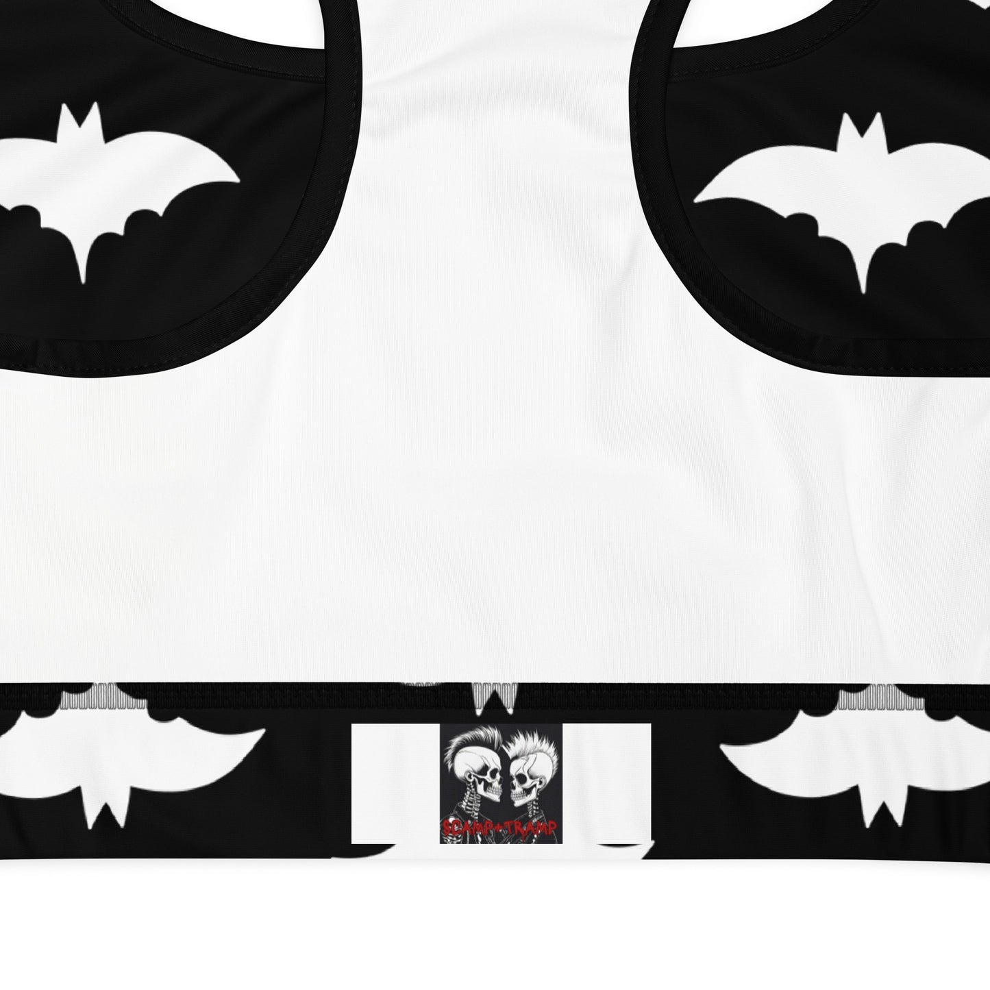 WHITE BAT PADDED SPORTS BRA