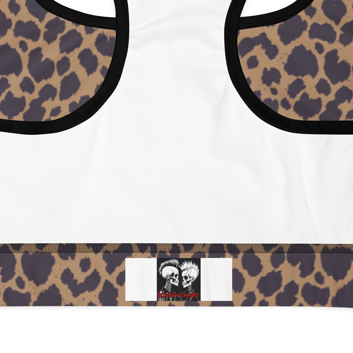 LEOPARD PRINT PADDED SPORTS BRA