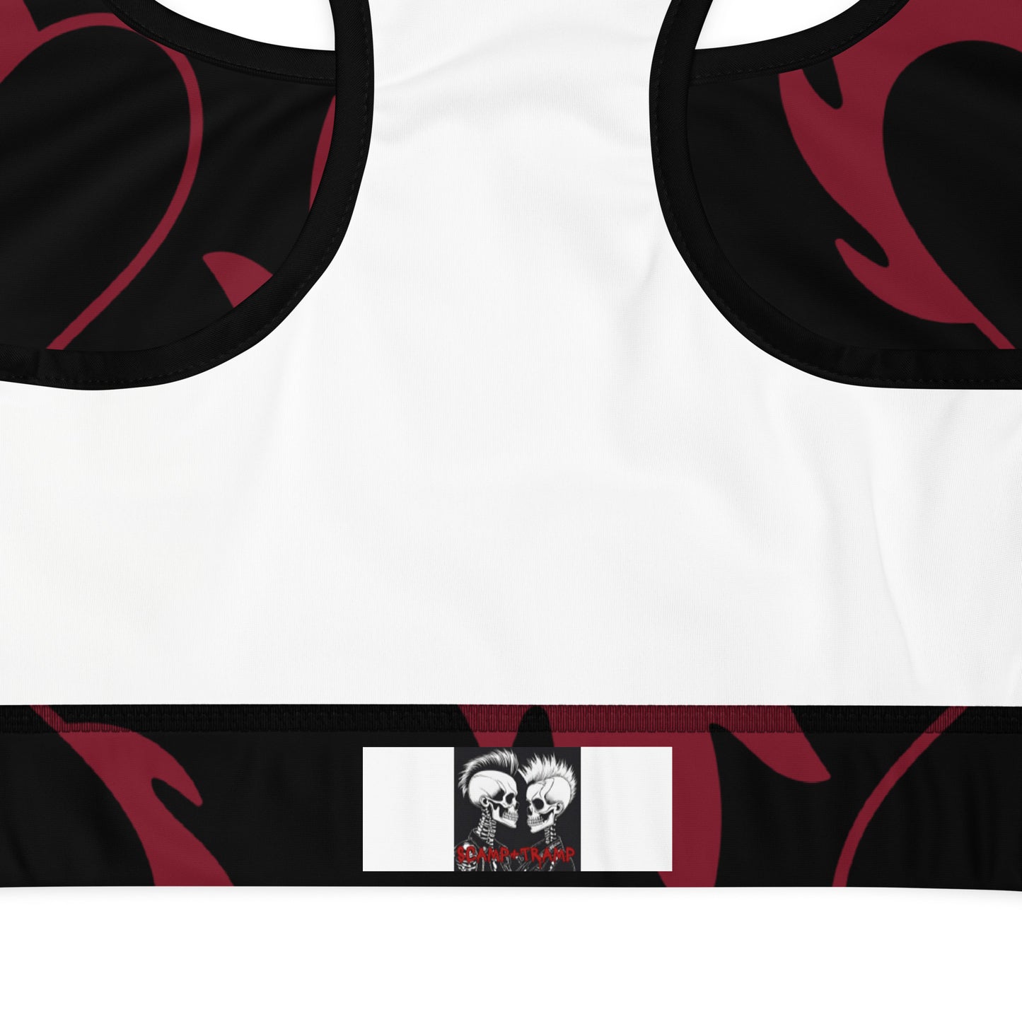 FLAMING HEART PADDED SPORTS BRA
