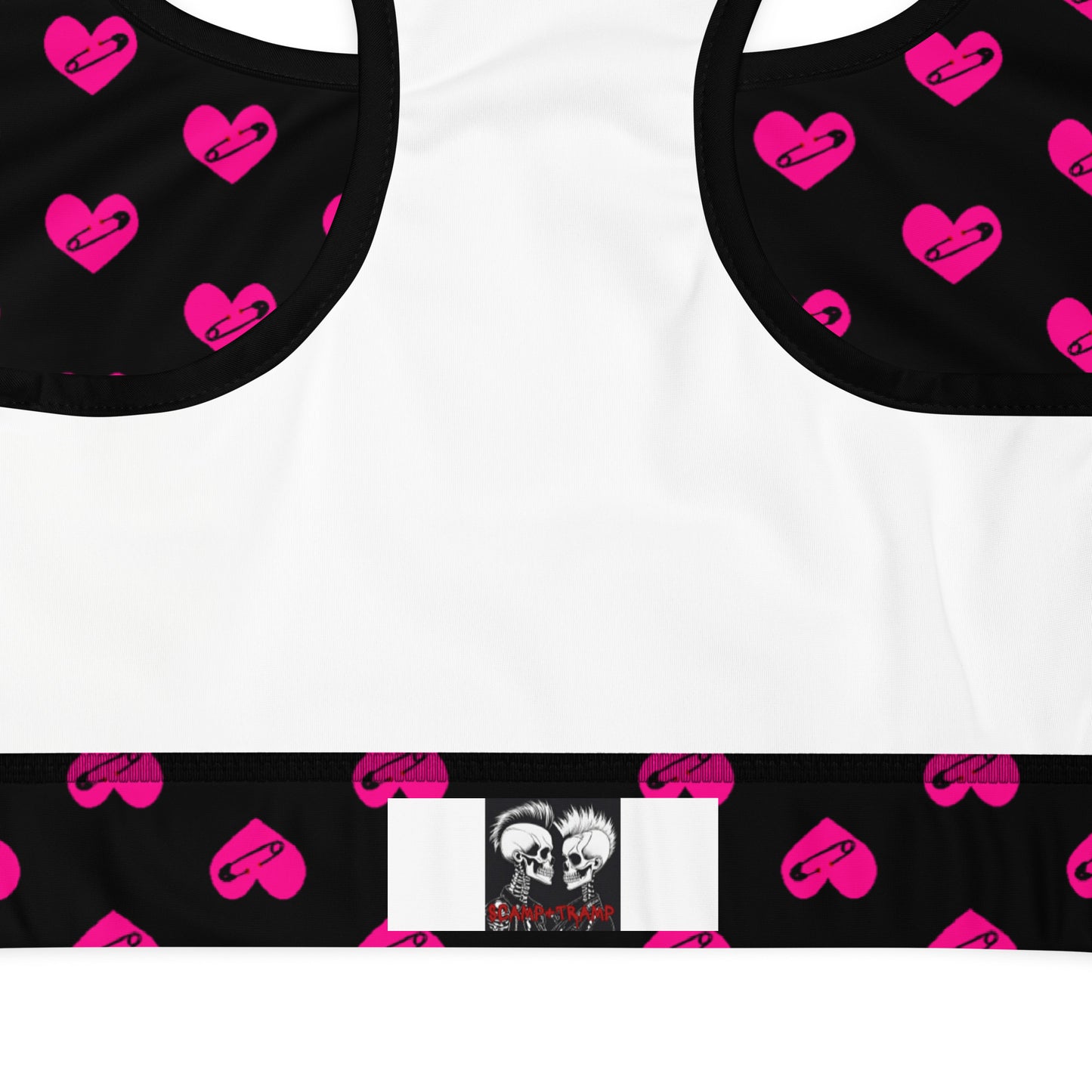 PINNED HEART PADDED SPORTS BRA