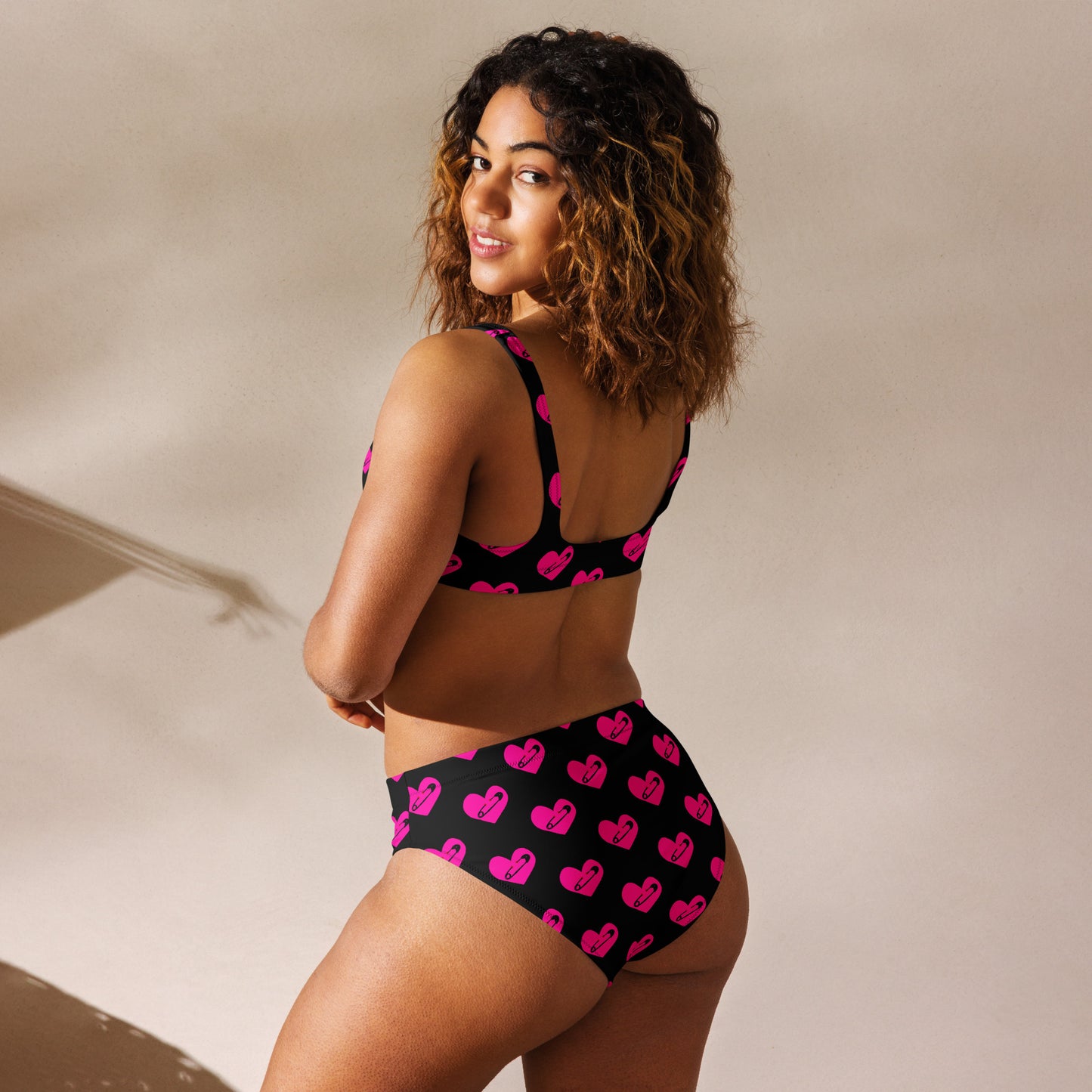 PINNED HEART RECYCLED HIGH-WAISTED BIKINI