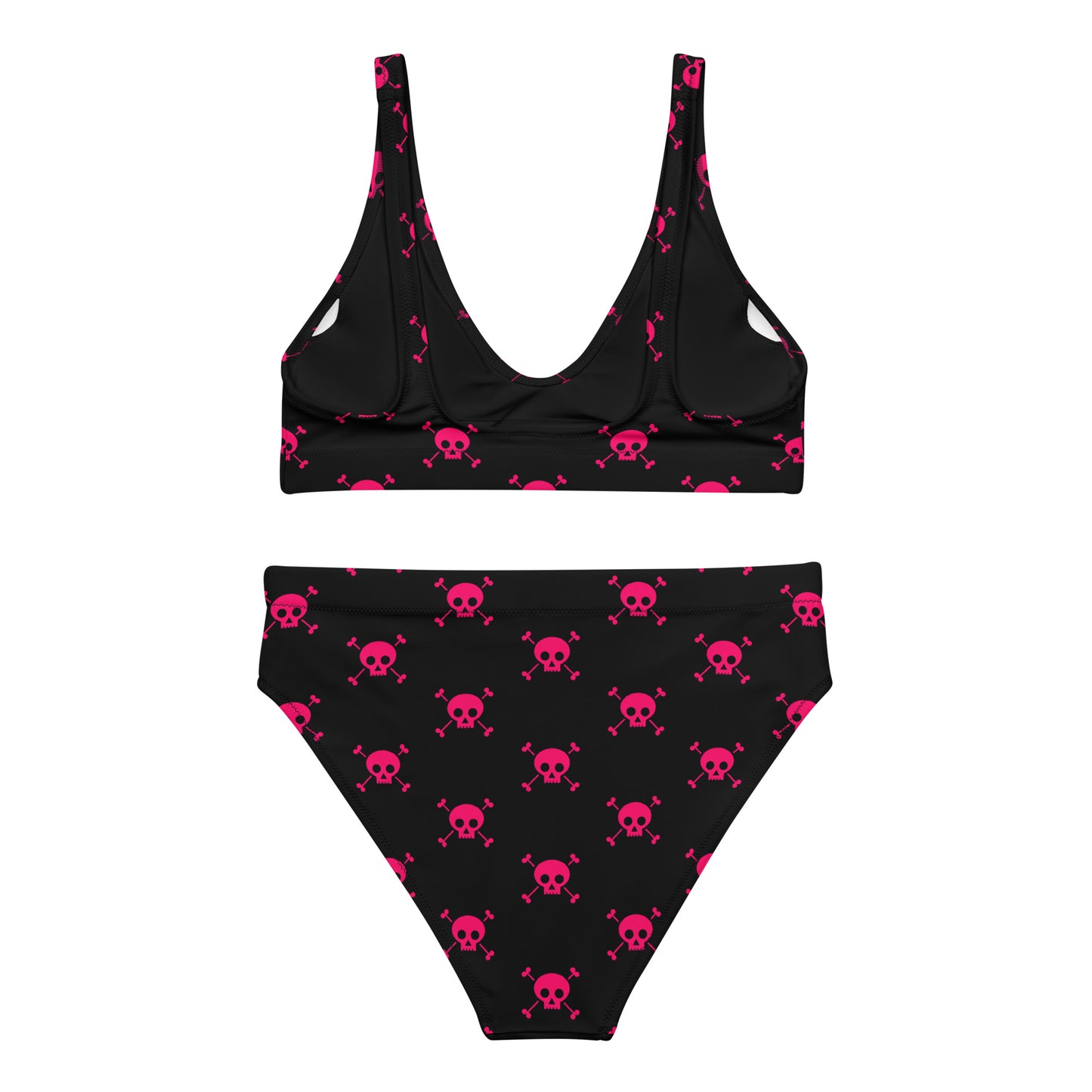 PINK SKULL & BONES RECYCLED HIGH-WAISTED BIKINI