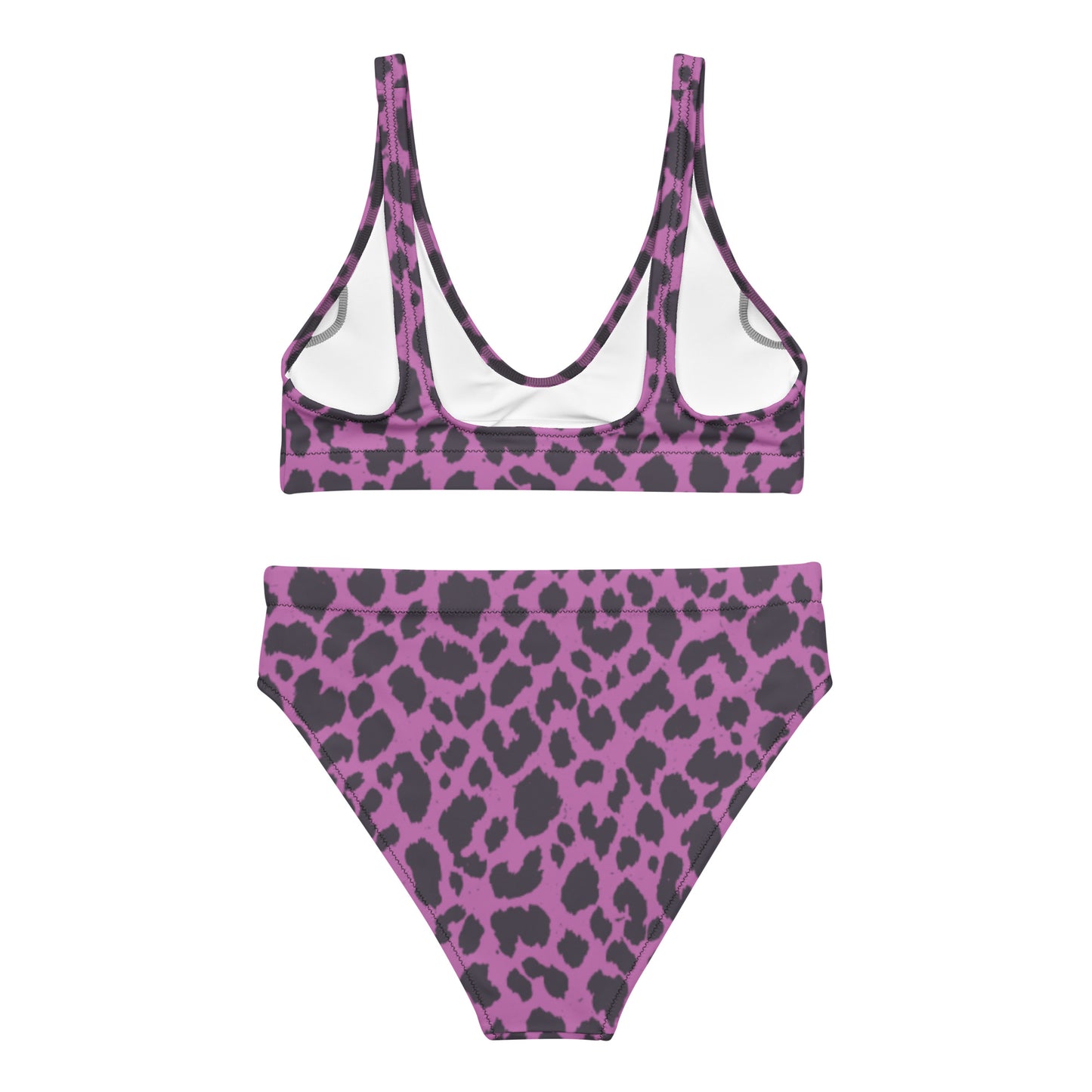 PINK LEOPARD RECYCLED HIGH-WAISTED BIKINI